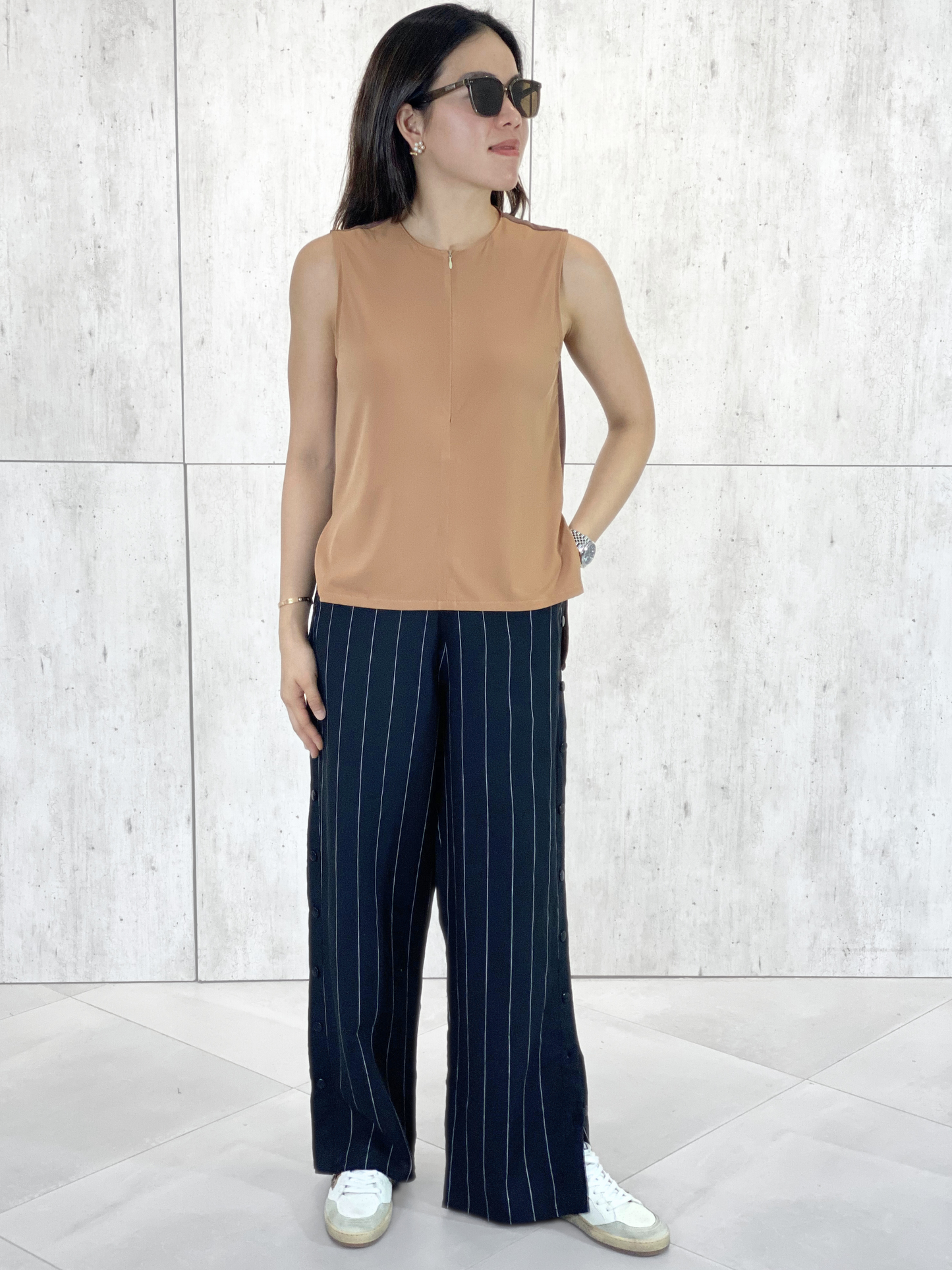 Harlyn 2-Tone Zipper Top