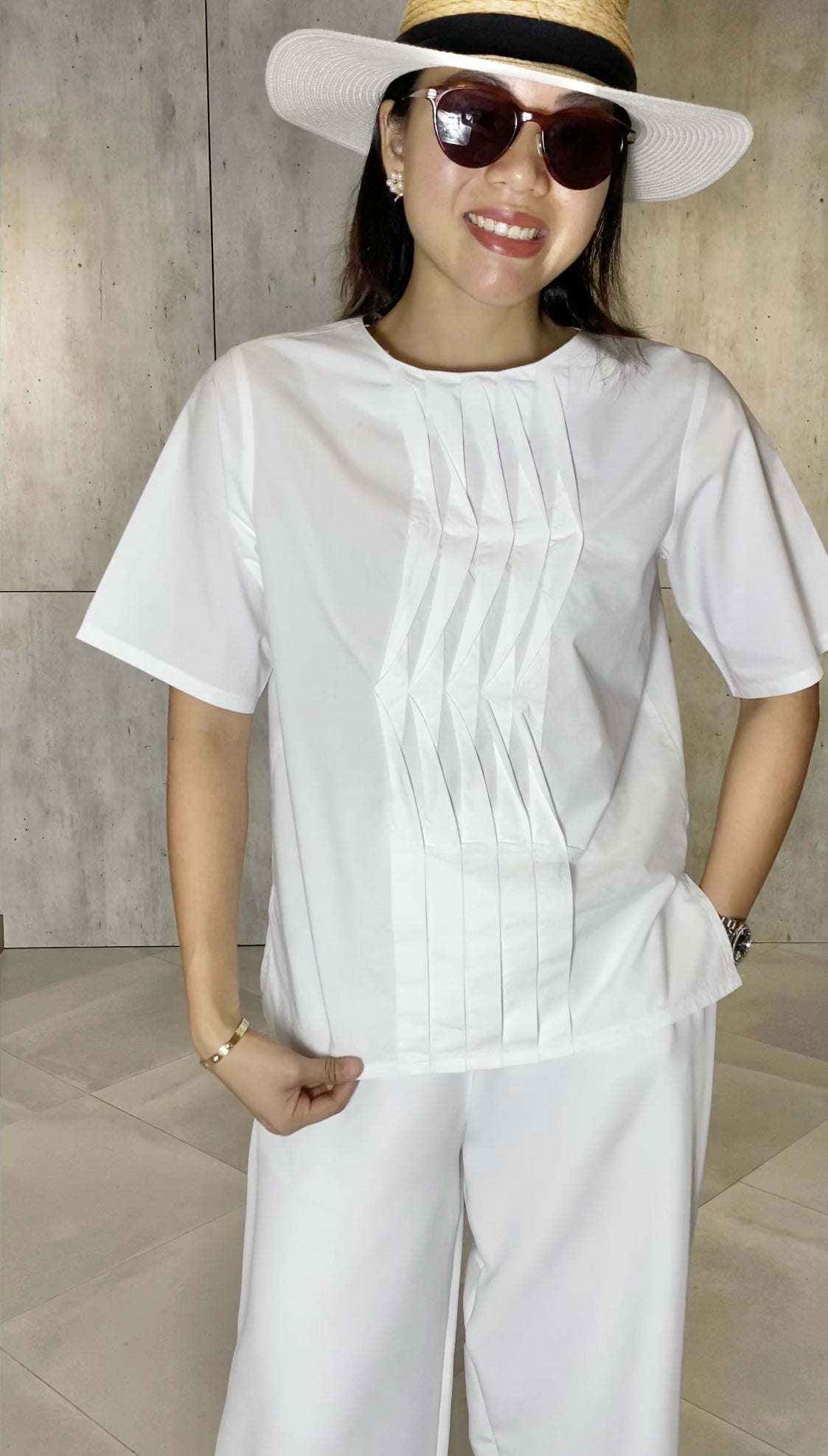 Nelly (Plus Size) Pleated Top