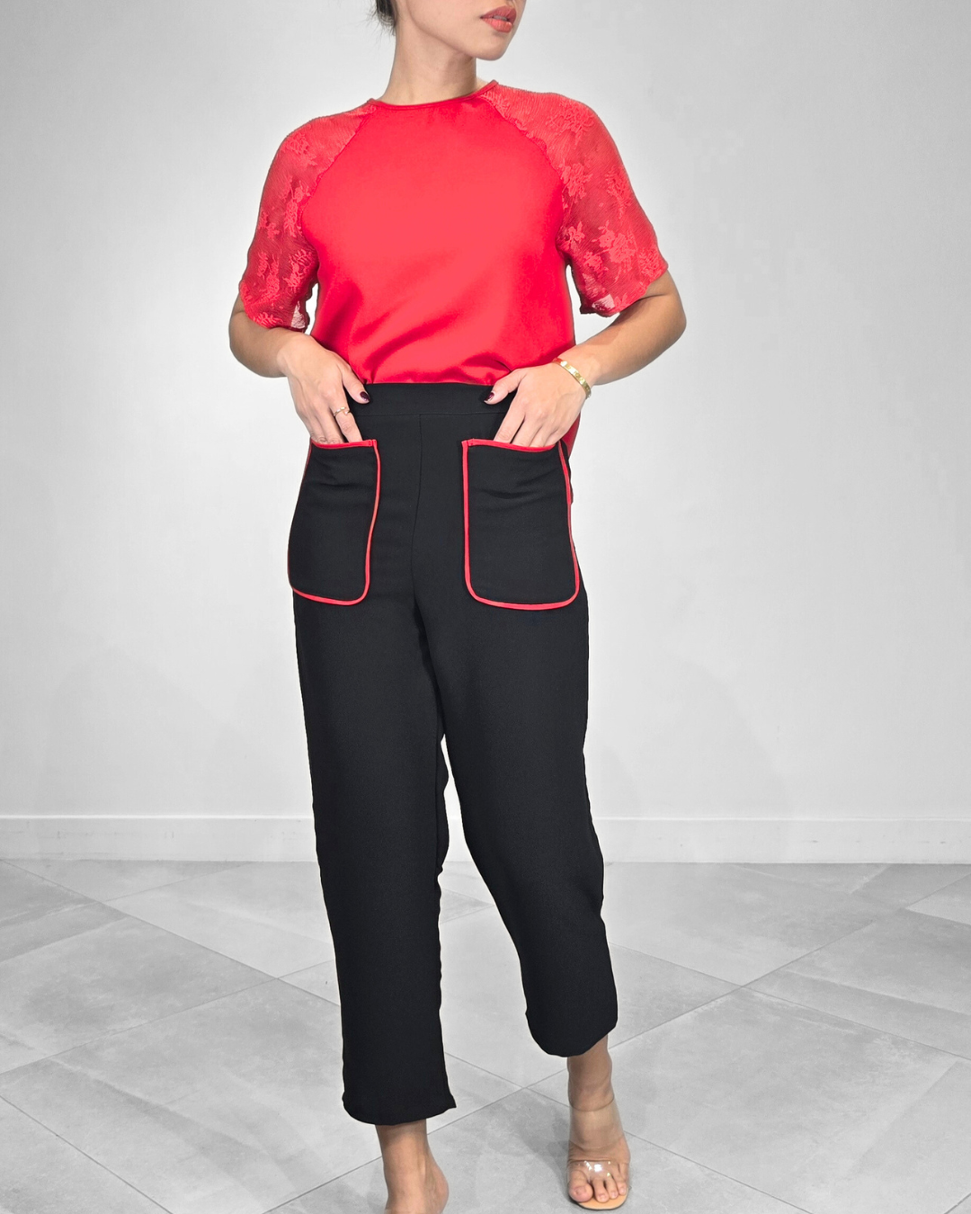 Ashley Piping Tapered Pants