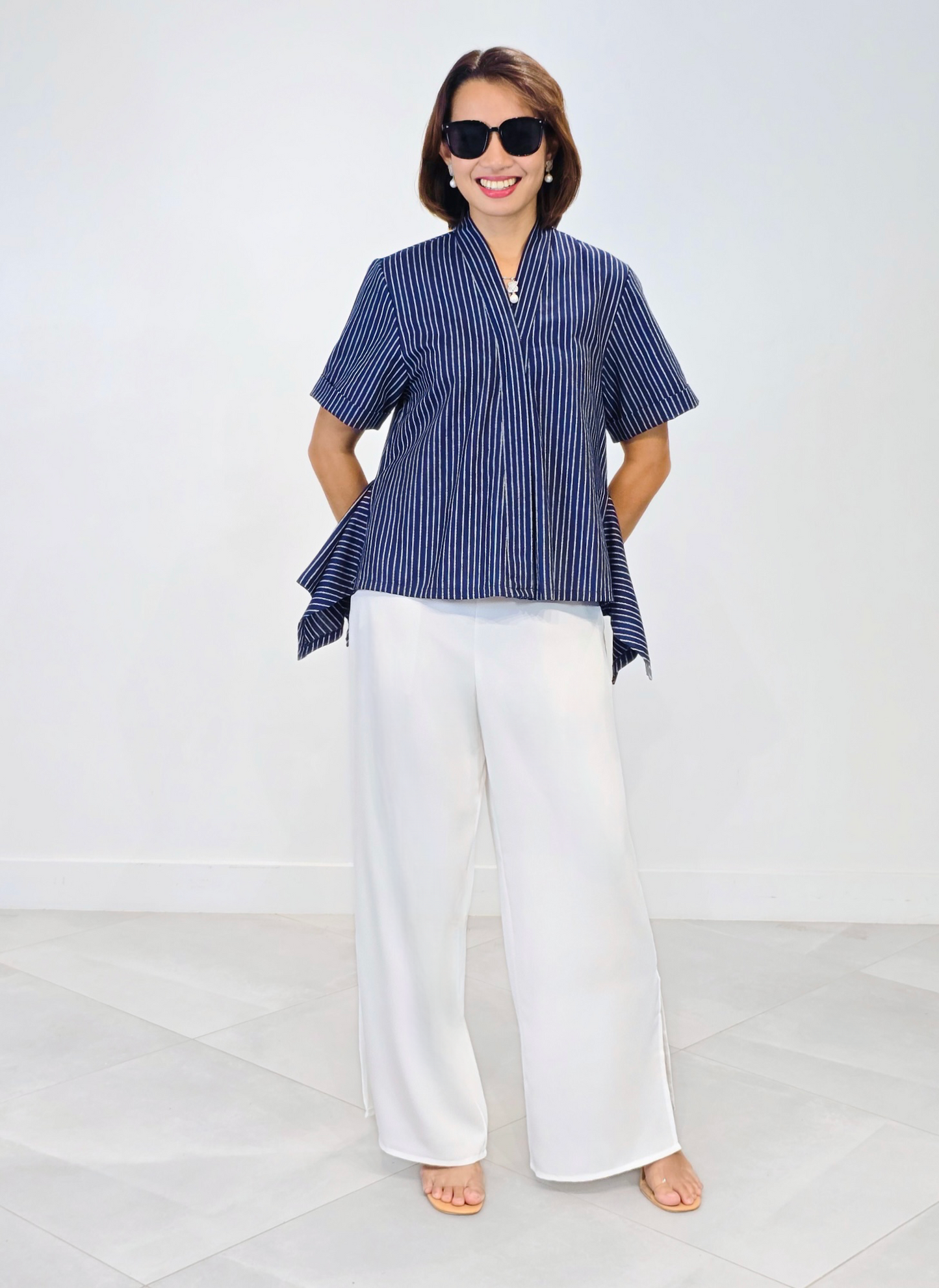 Kira (Plus Size) Pinstripes Top