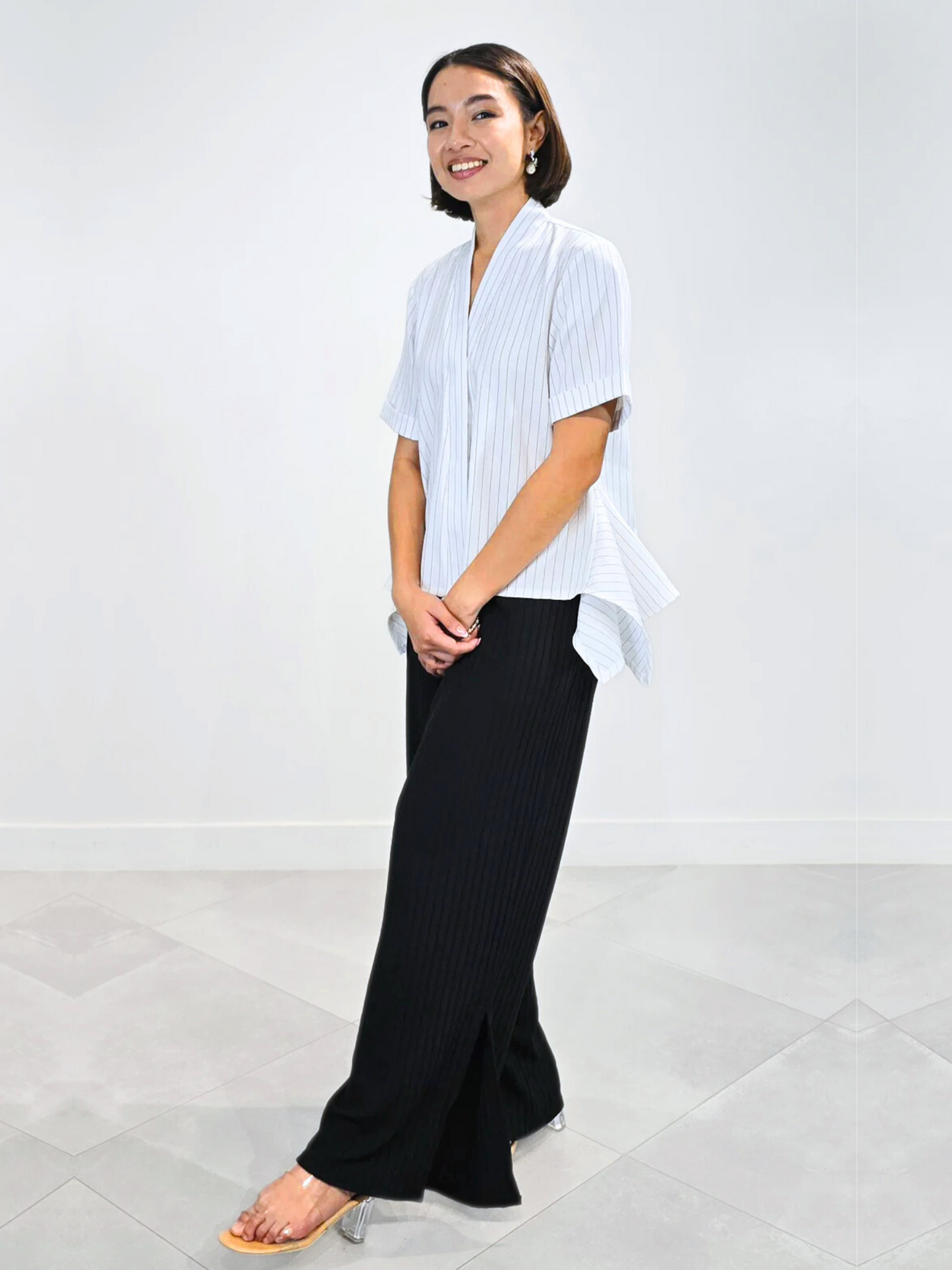 Kira Pinstripes Top