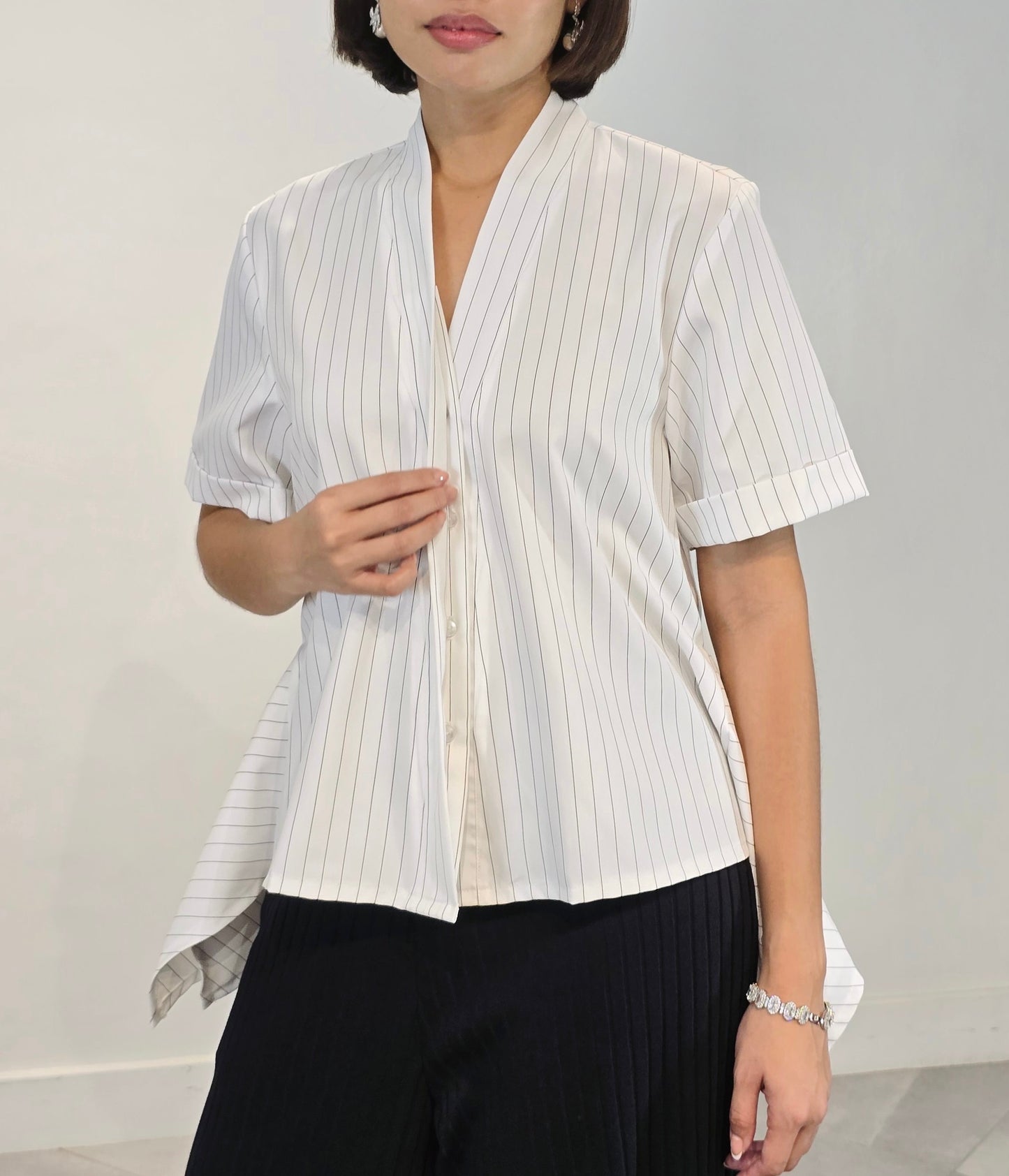 Kira (Plus Size) Pinstripes Top