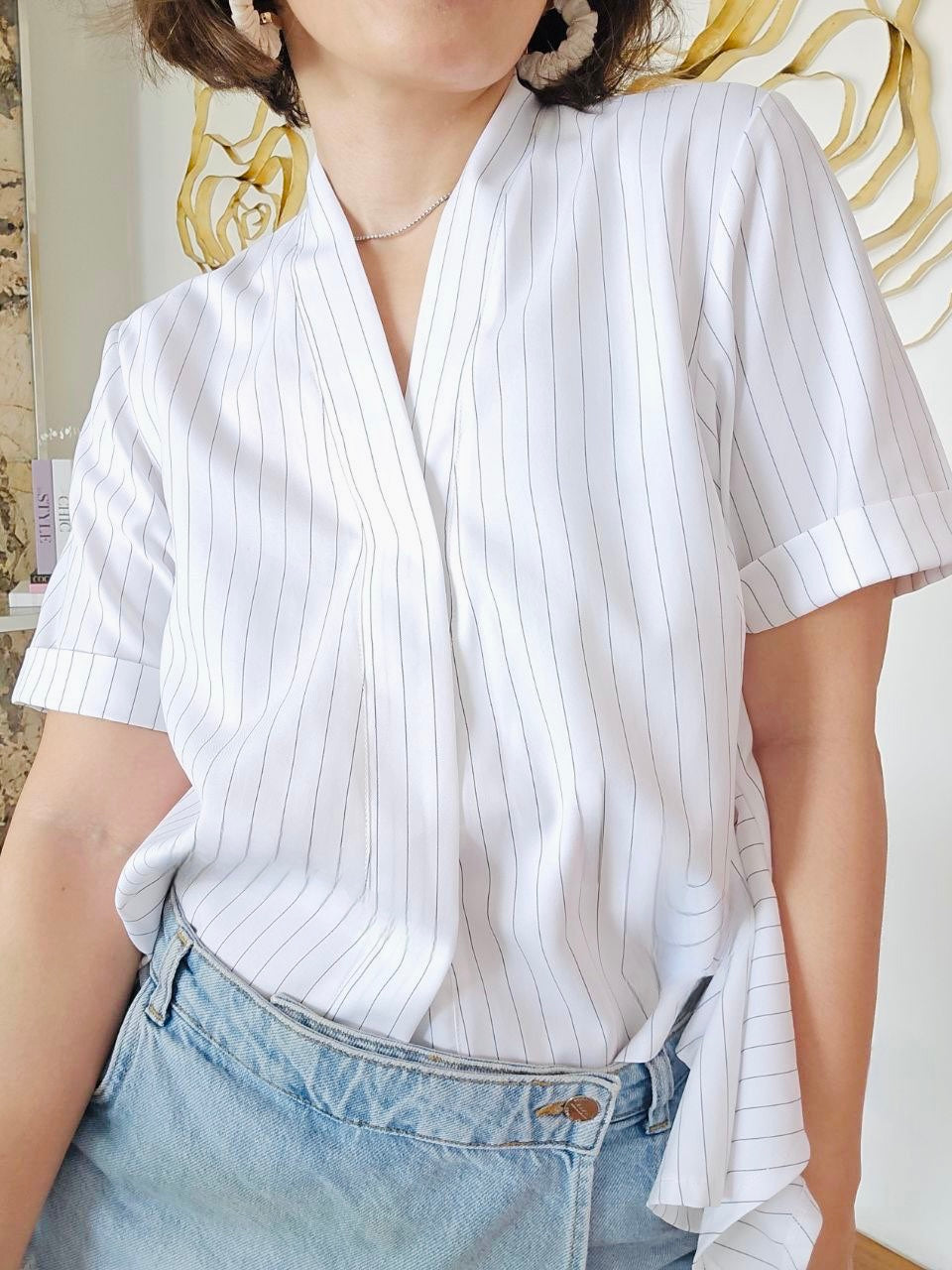 Kira Pinstripes Top