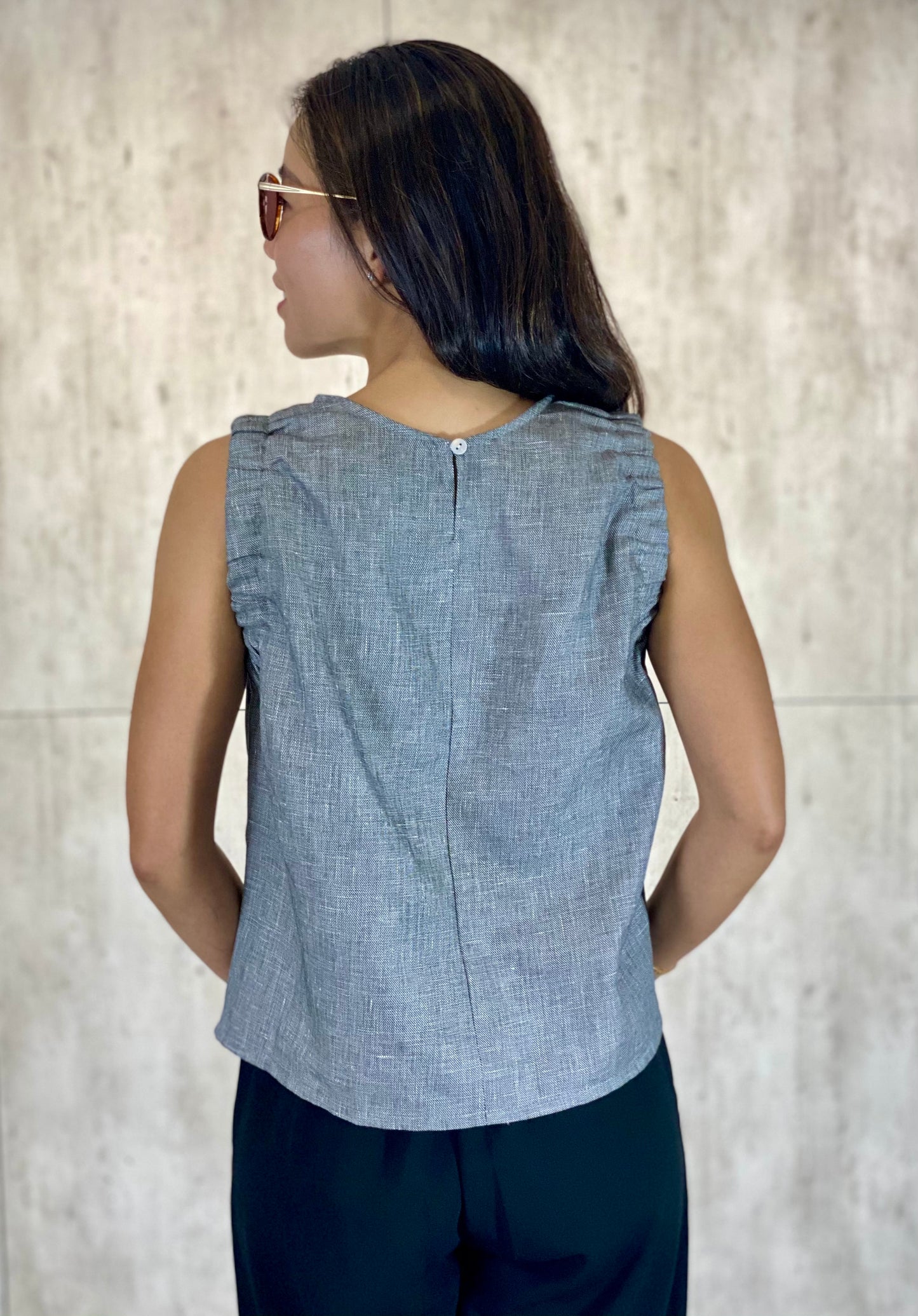 Eliza Elasticized Accent Top