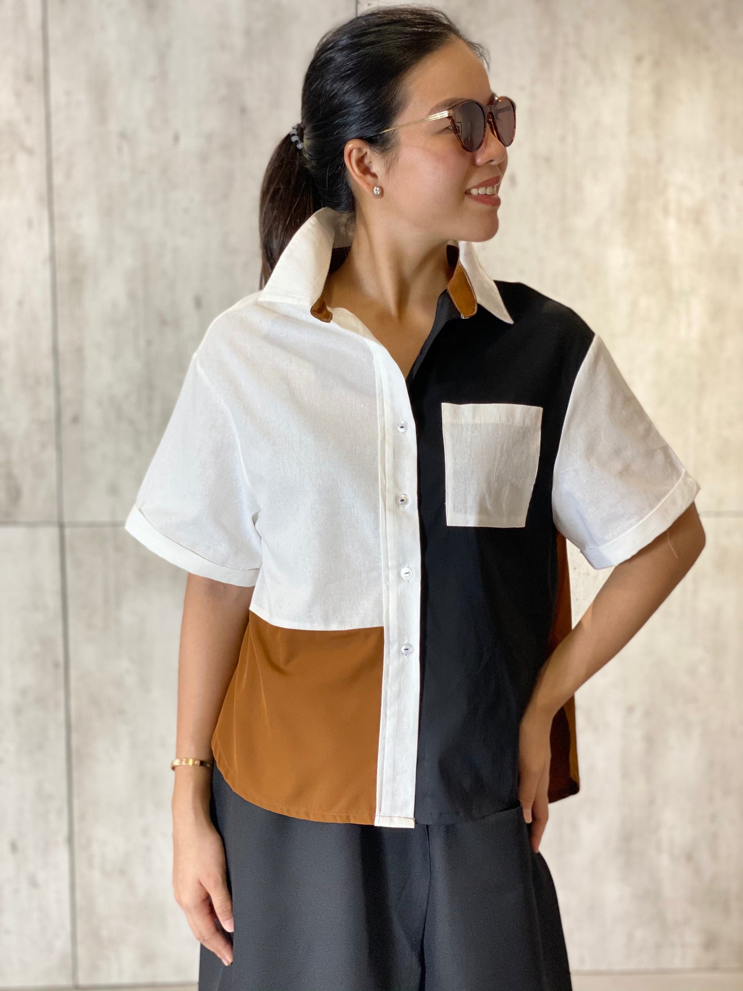 Tracy (Plus Size) Colorblock Top