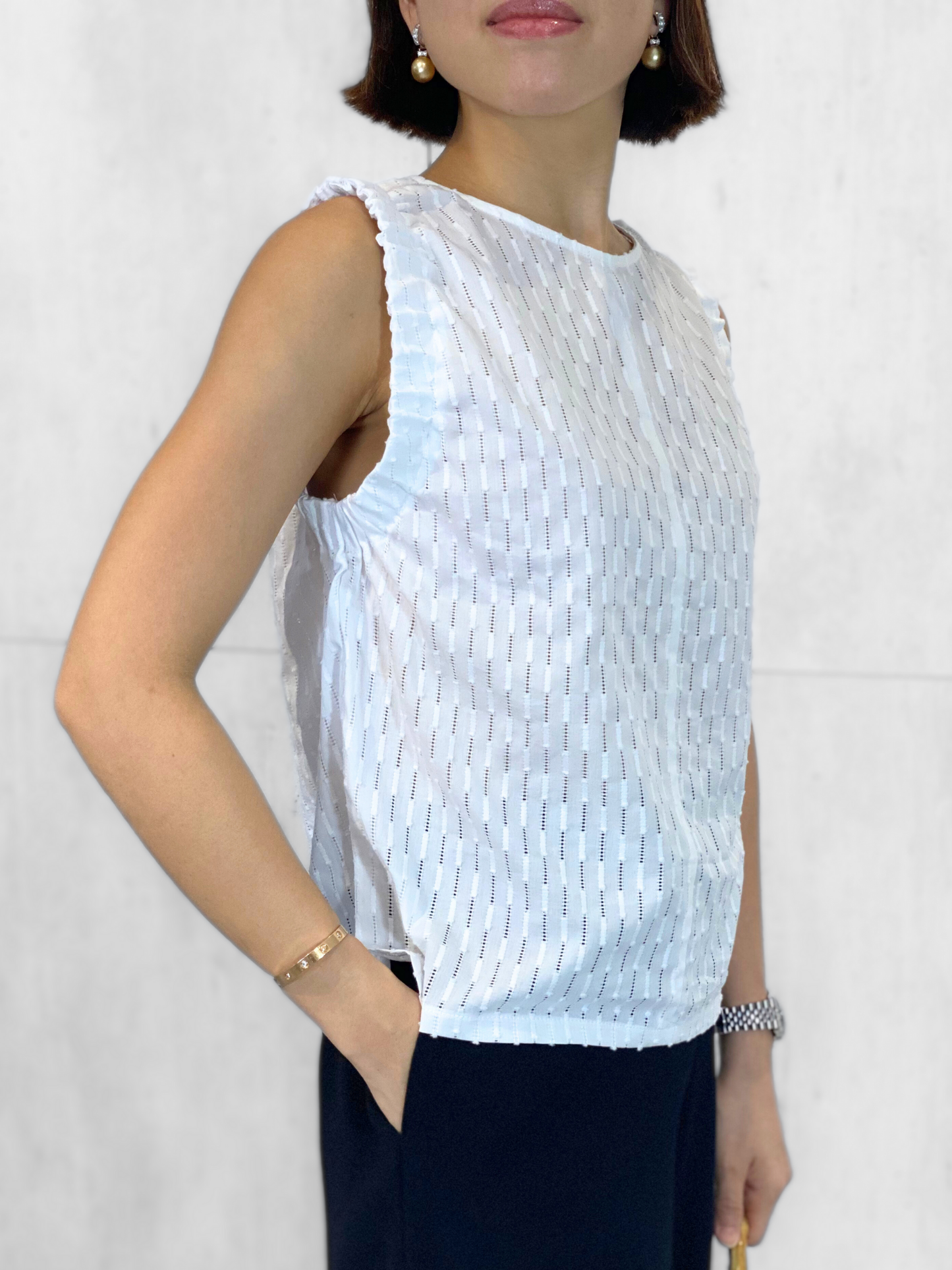 Eliza Elasticized Accent Top