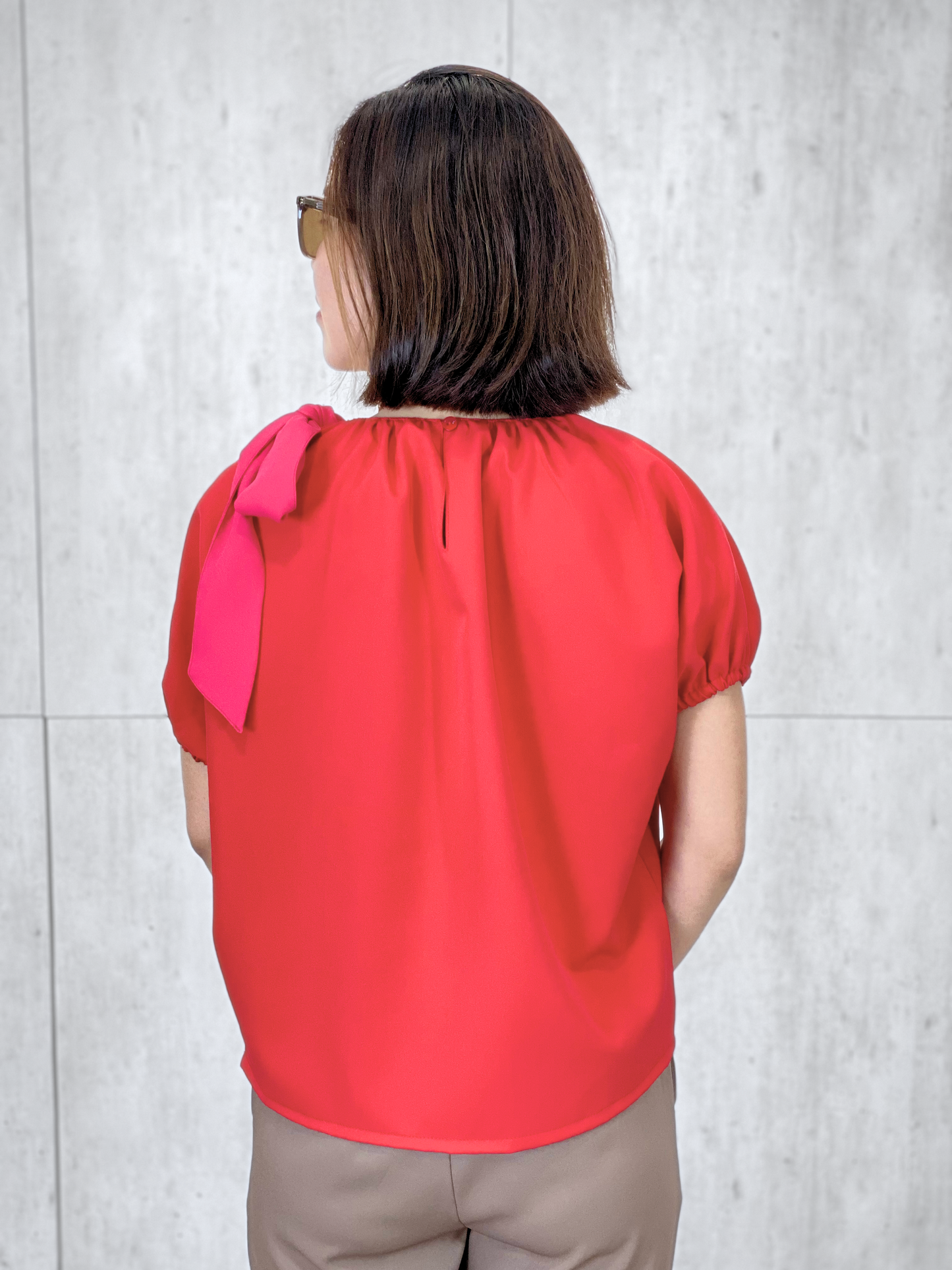 Finley (Plus Size) Ribbon Accent Top