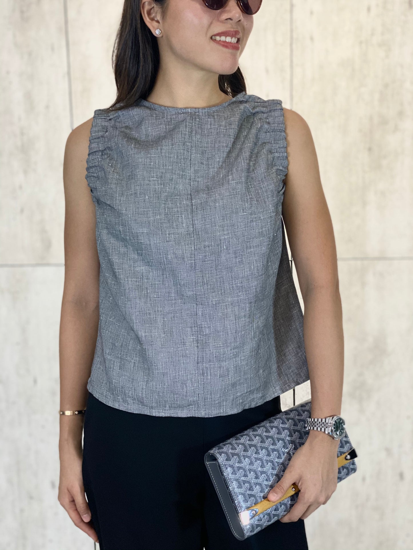 Eliza Elasticized Accent Top