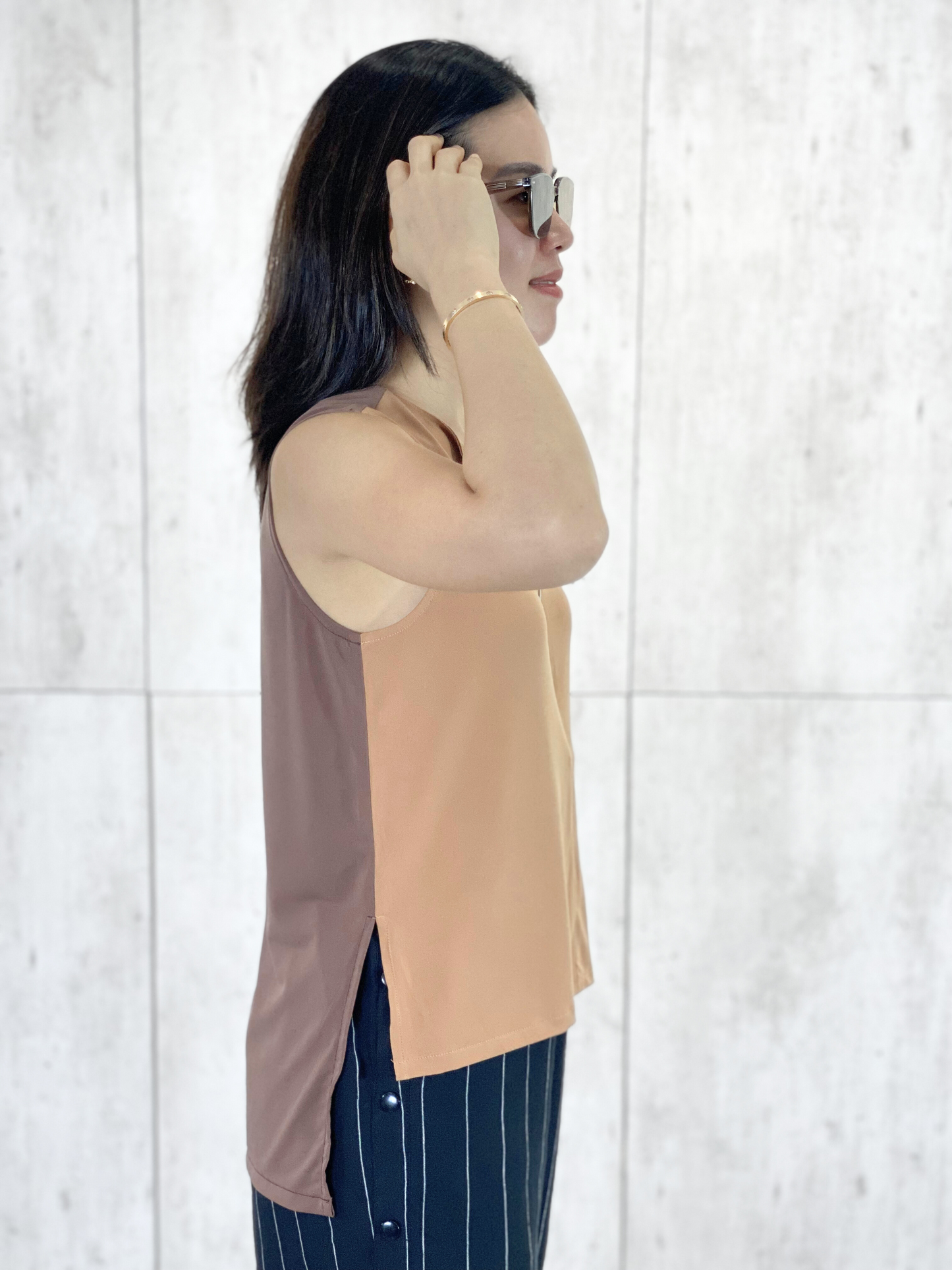 Harlyn 2-Tone Zipper Top
