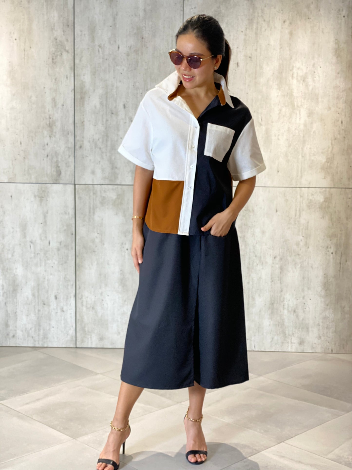 Tracy (Plus Size) Colorblock Top