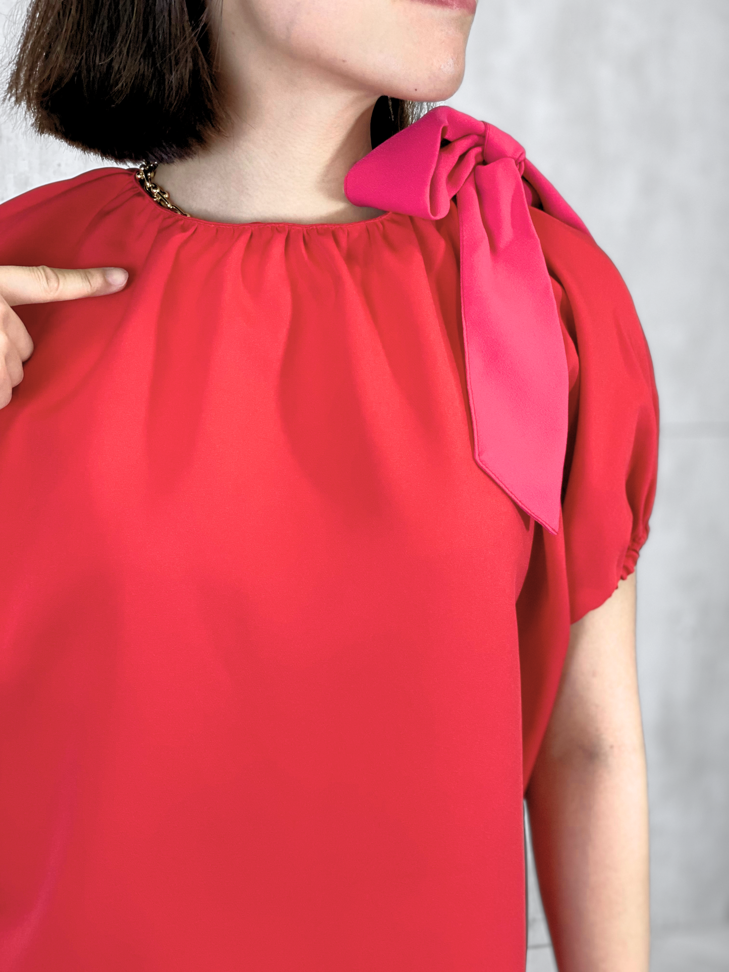 Finley (Plus Size) Ribbon Accent Top