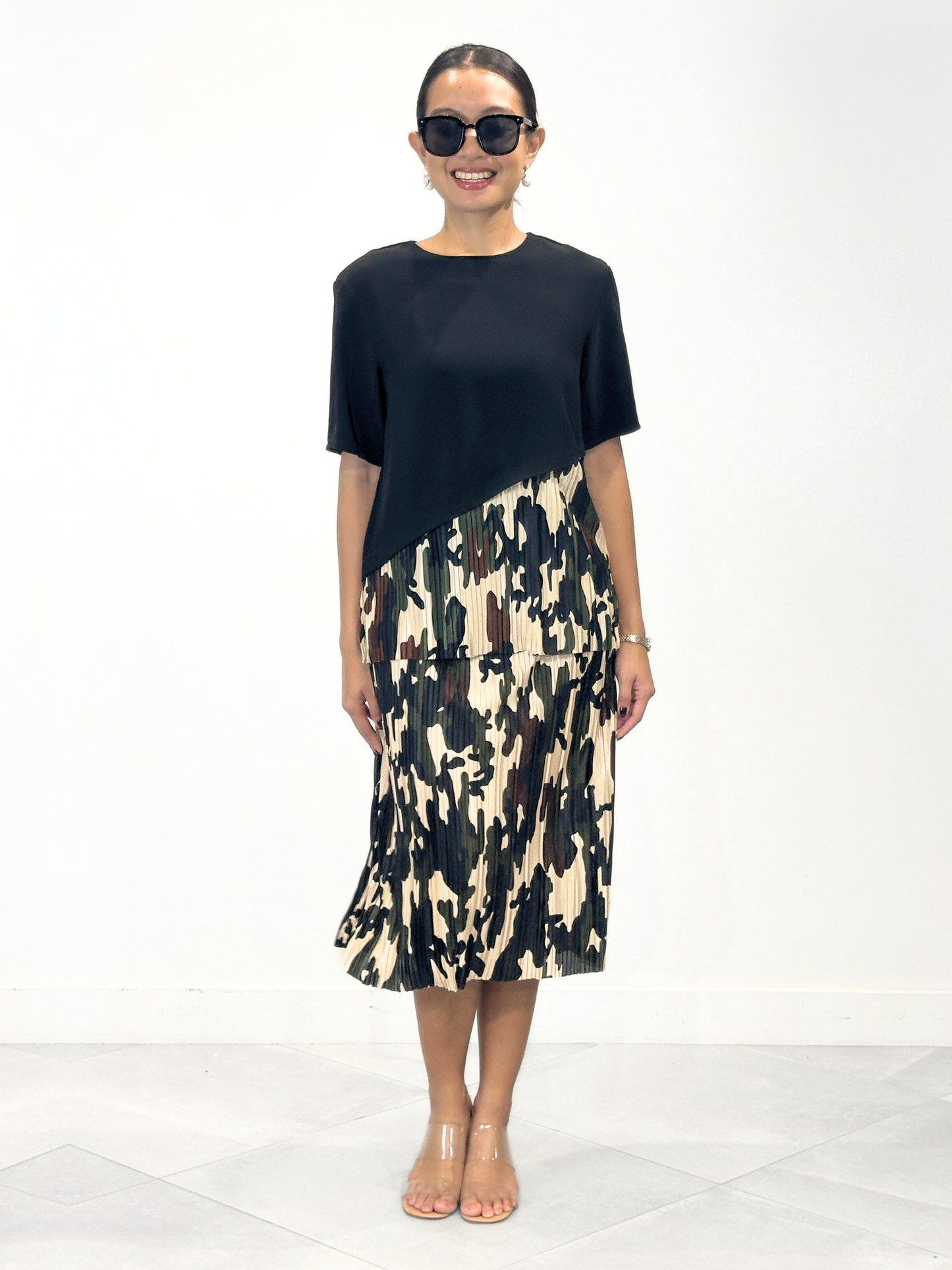 Lionel Camouflage Pleated Skirt