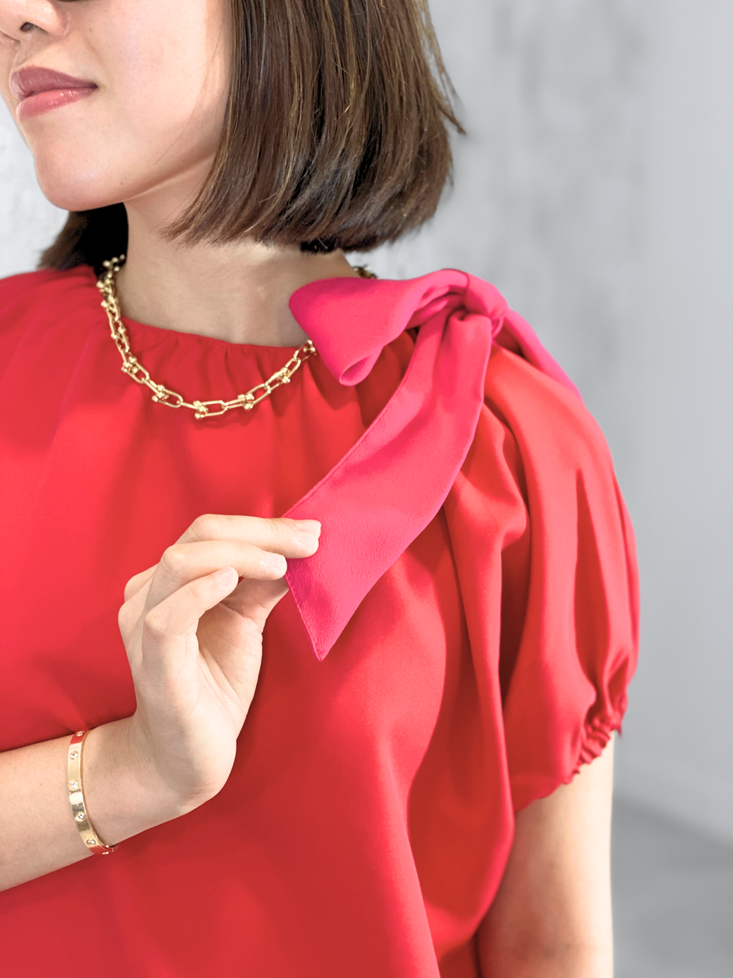 Finley (Plus Size) Ribbon Accent Top