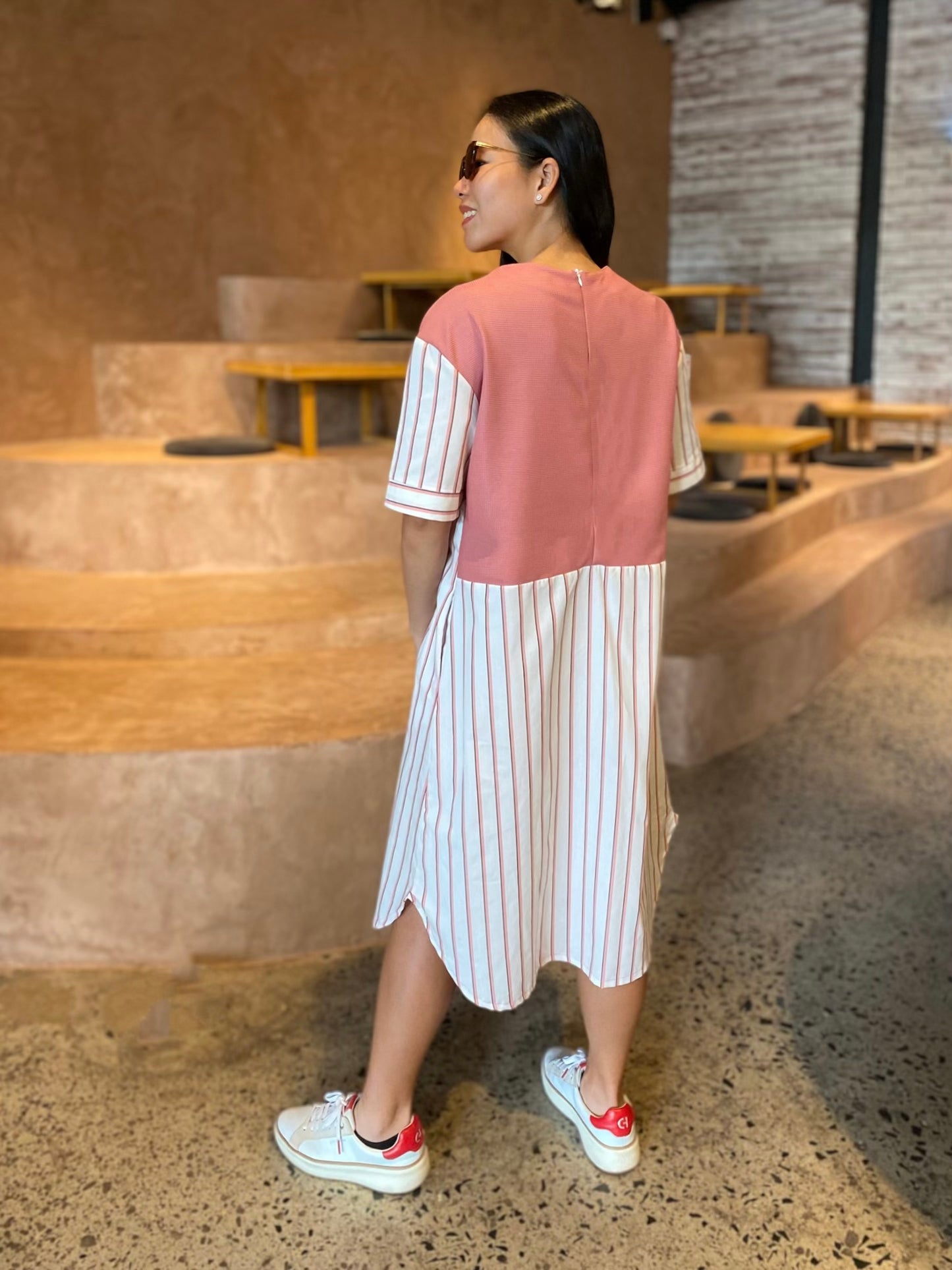 Valentina Waffle Stripes Dress