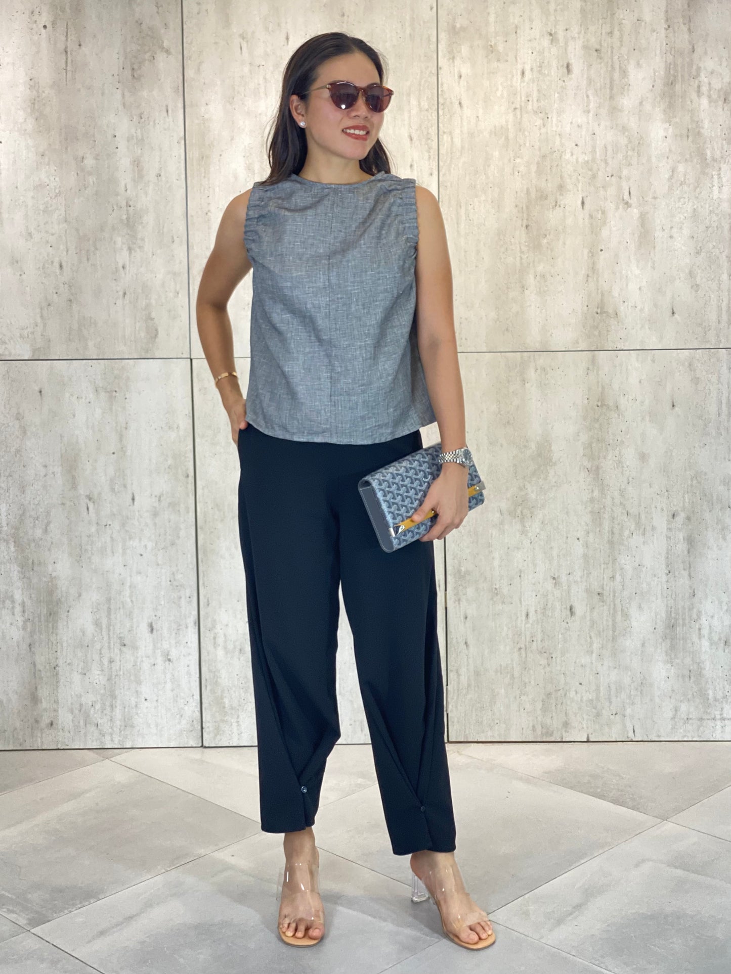 Eliza Elasticized Accent Top