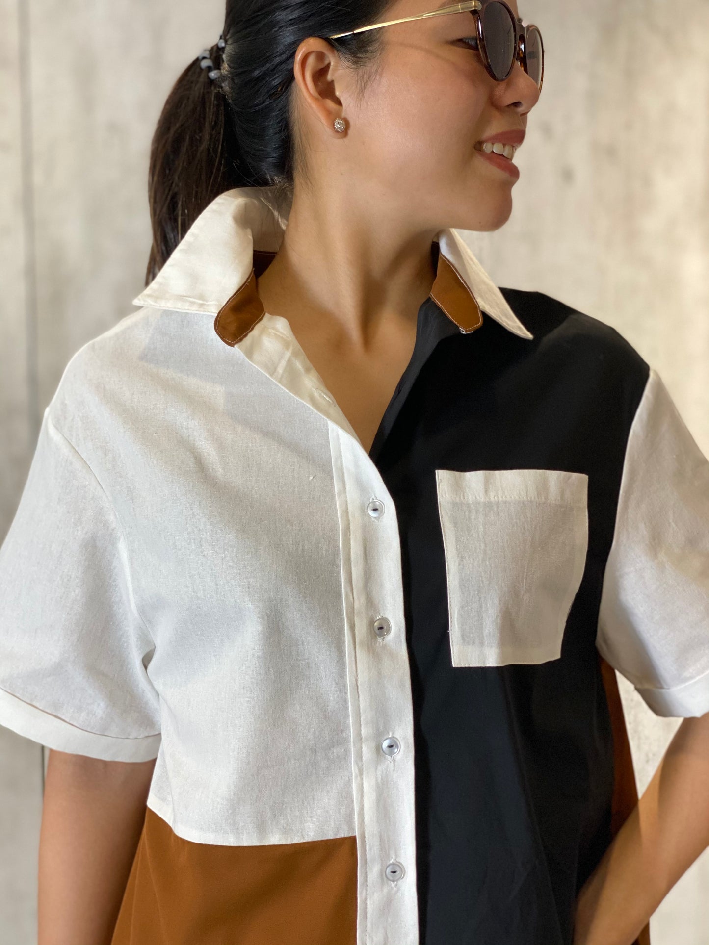 Tracy (Plus Size) Colorblock Top