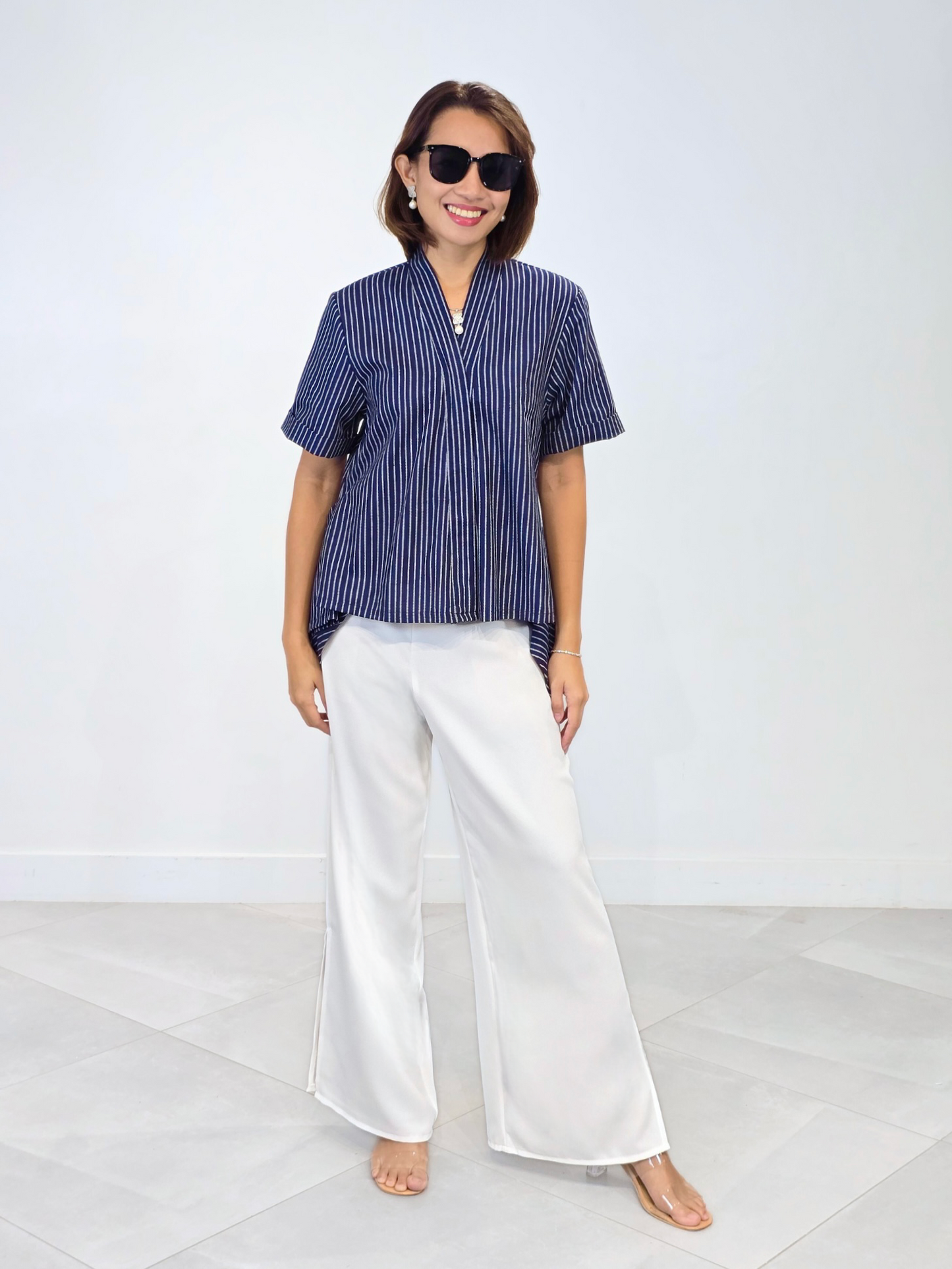 Kira (Plus Size) Pinstripes Top