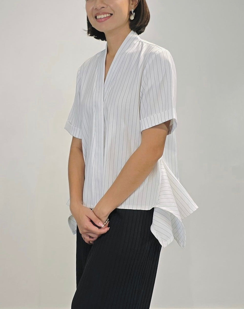 Kira (Plus Size) Pinstripes Top