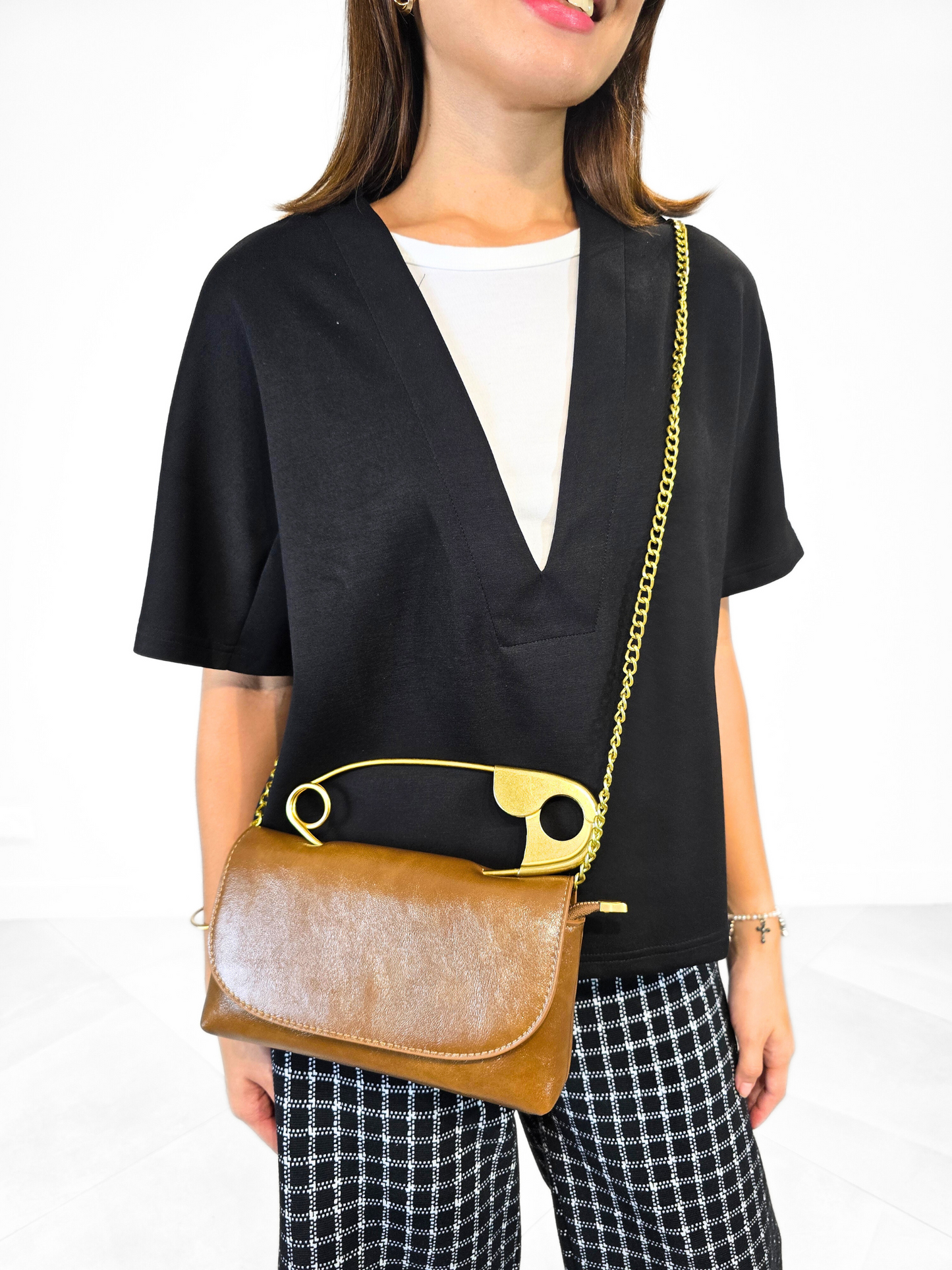 Freya Safety Pin Clutch (with sling strap)