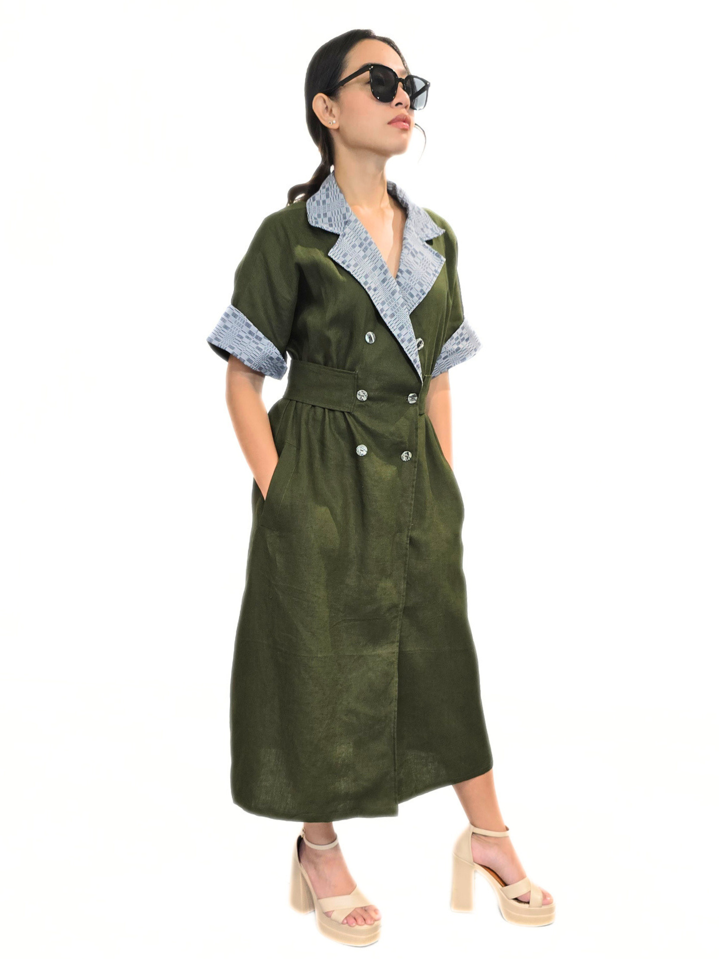 Lana (Plus Size) Safari Trench Dress