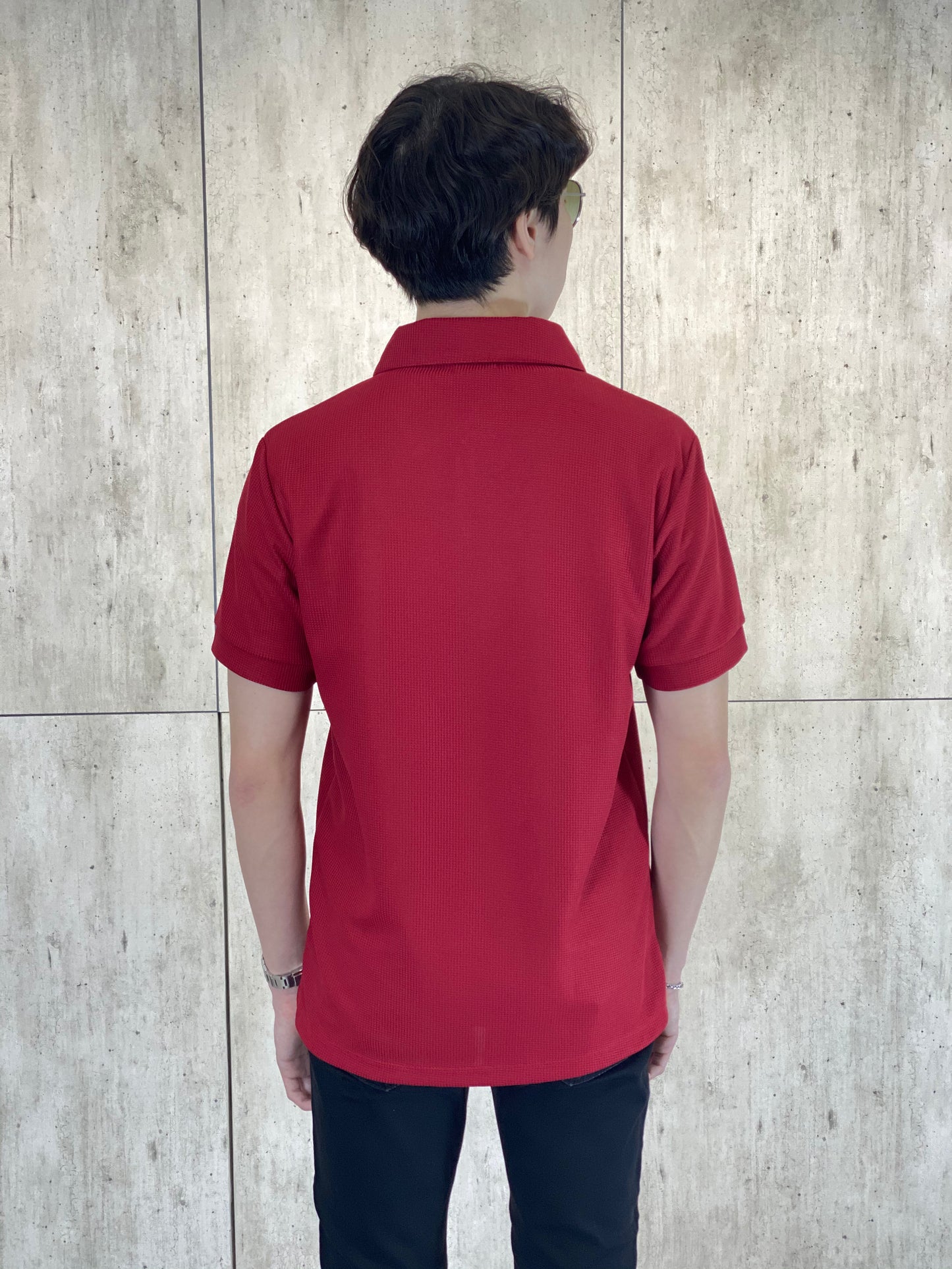 Martin (Plus Size) Waffle Polo Top (MEN)