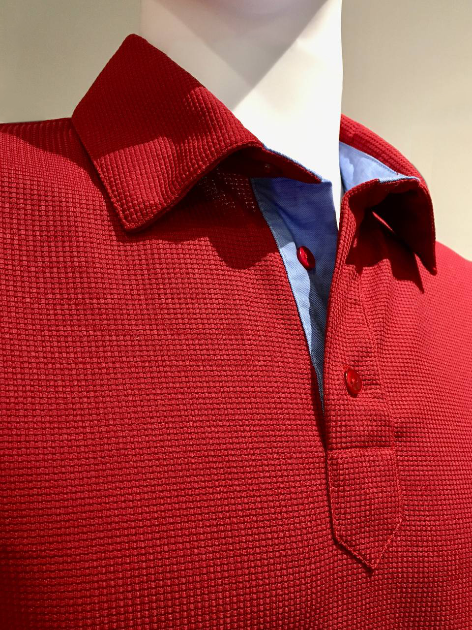Martin (Plus Size) Waffle Polo Top (MEN)