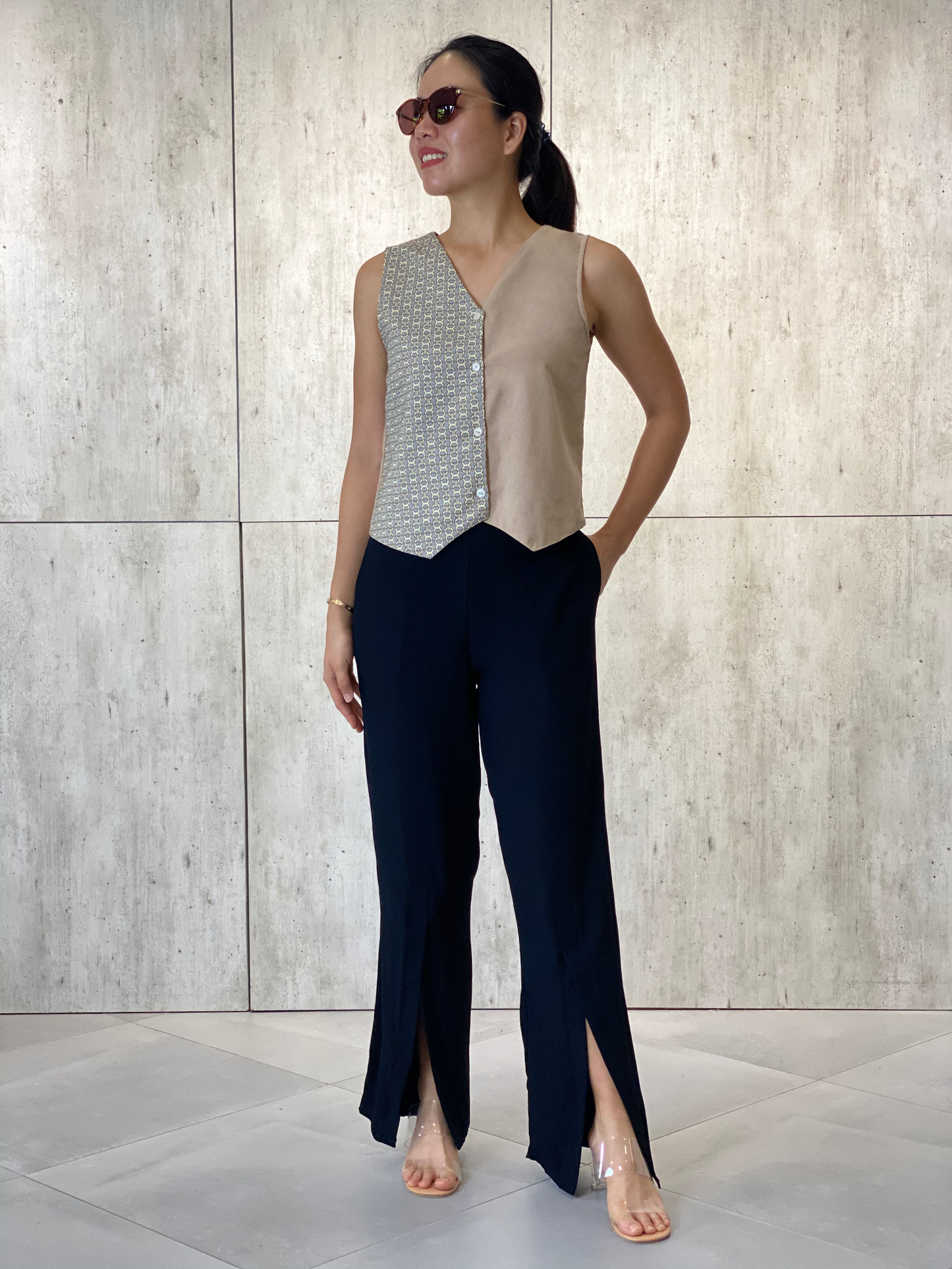 Mayumi (Plus Size) Front Slit Pants