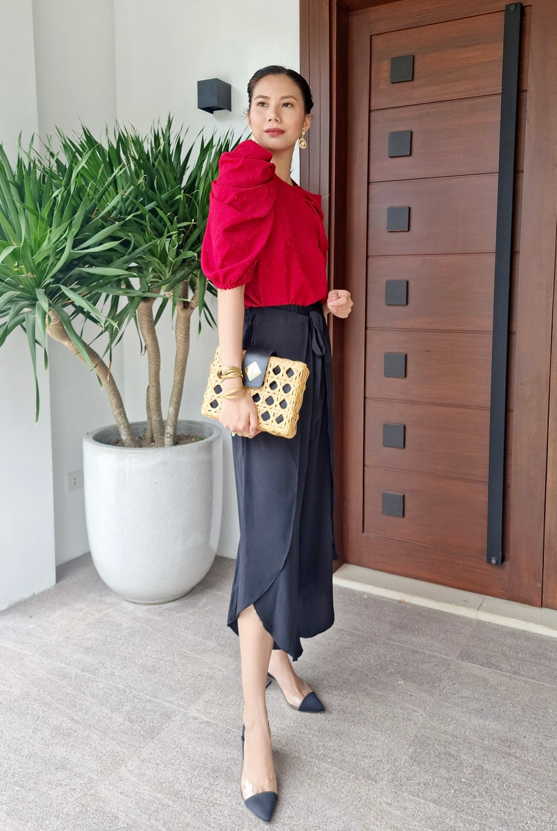 Francine (Plus Size) Dotted Embossed Top