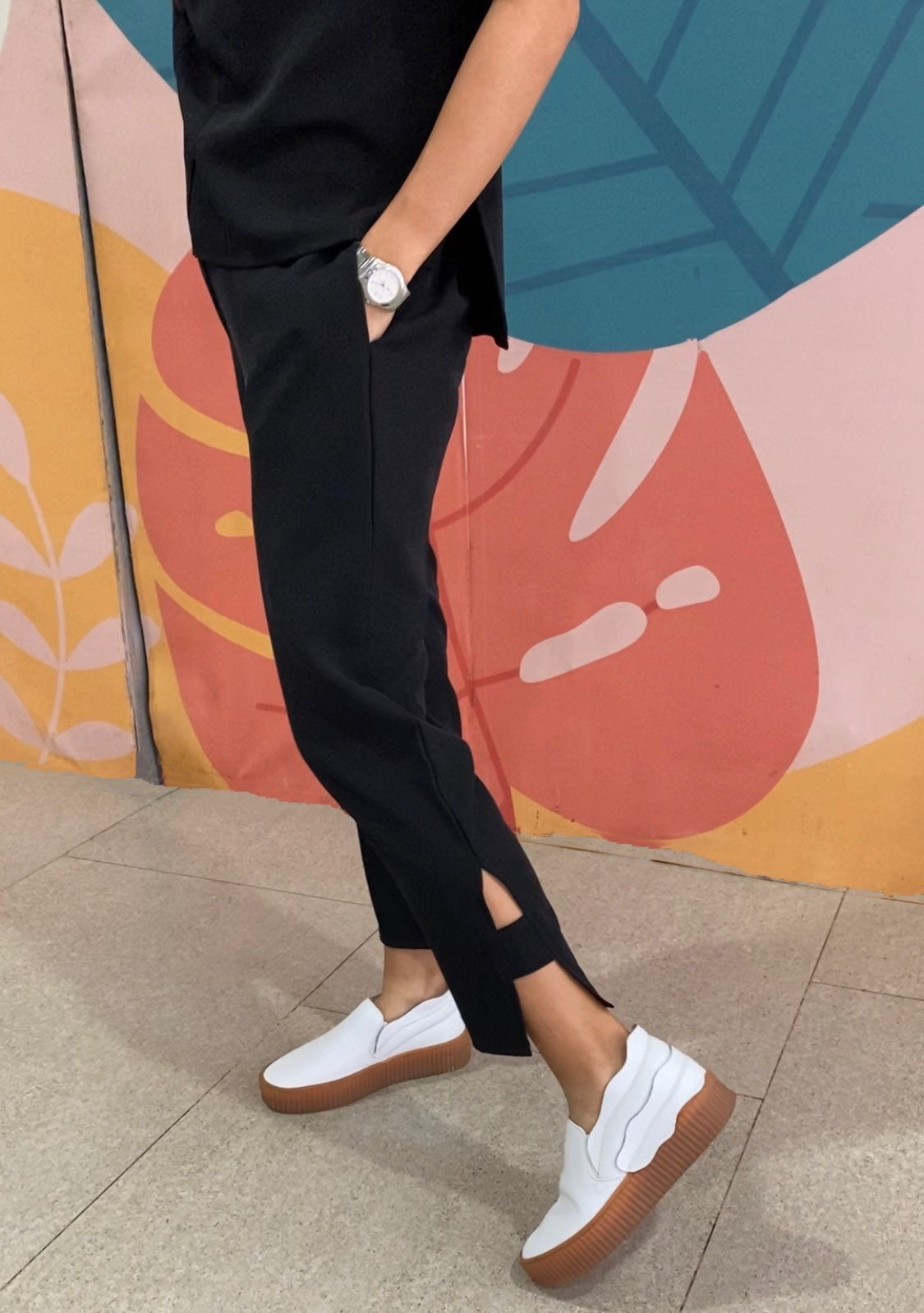 Clarrie Inverted V-hem Pants