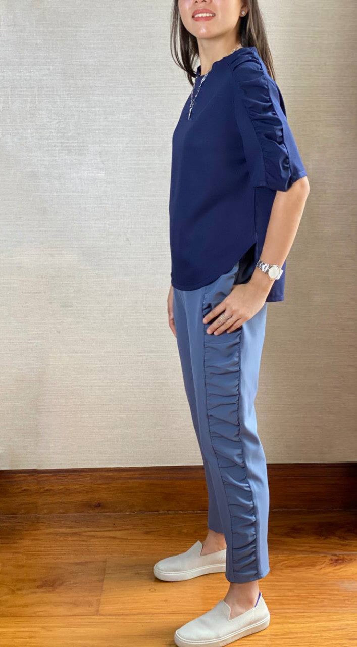 Veronica (Plus Size) Shirred Tapered Pants