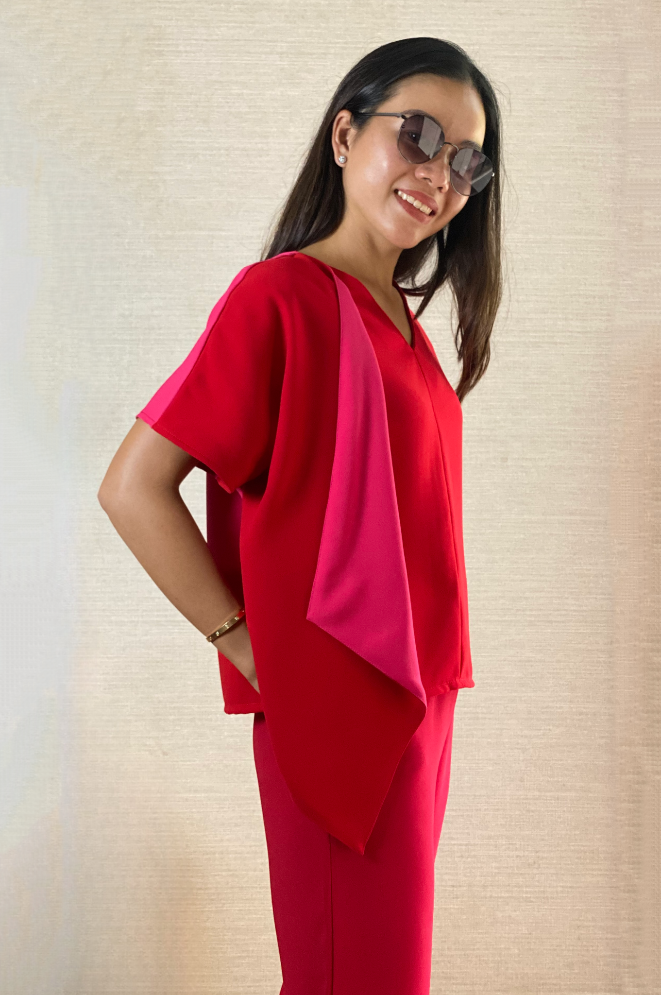 Tara (Plus Size) Sleeve Drape Top