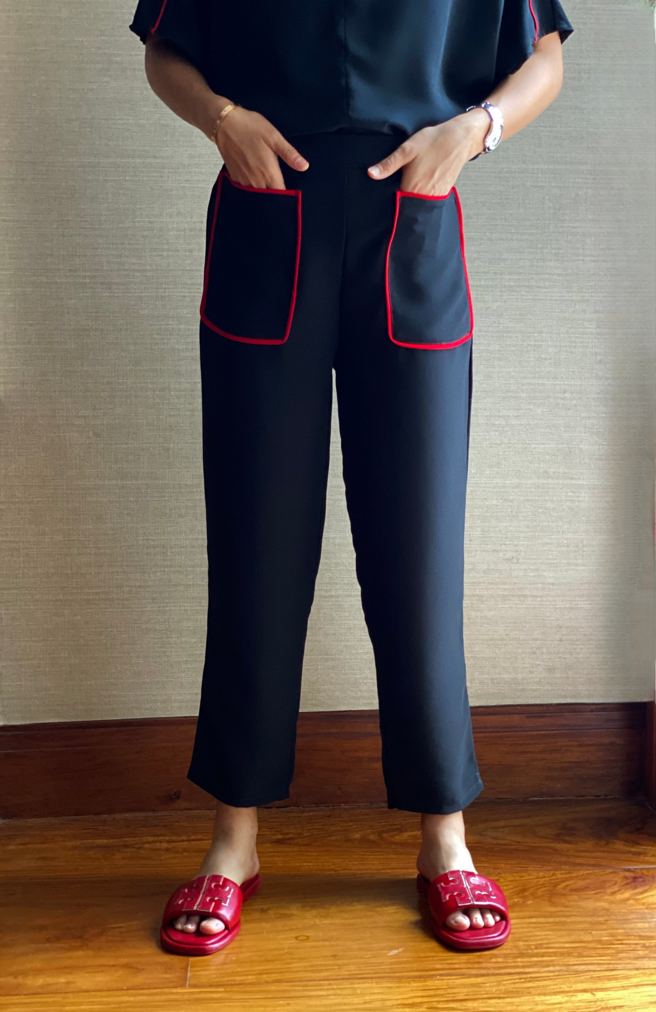 Ashley Piping Tapered Pants