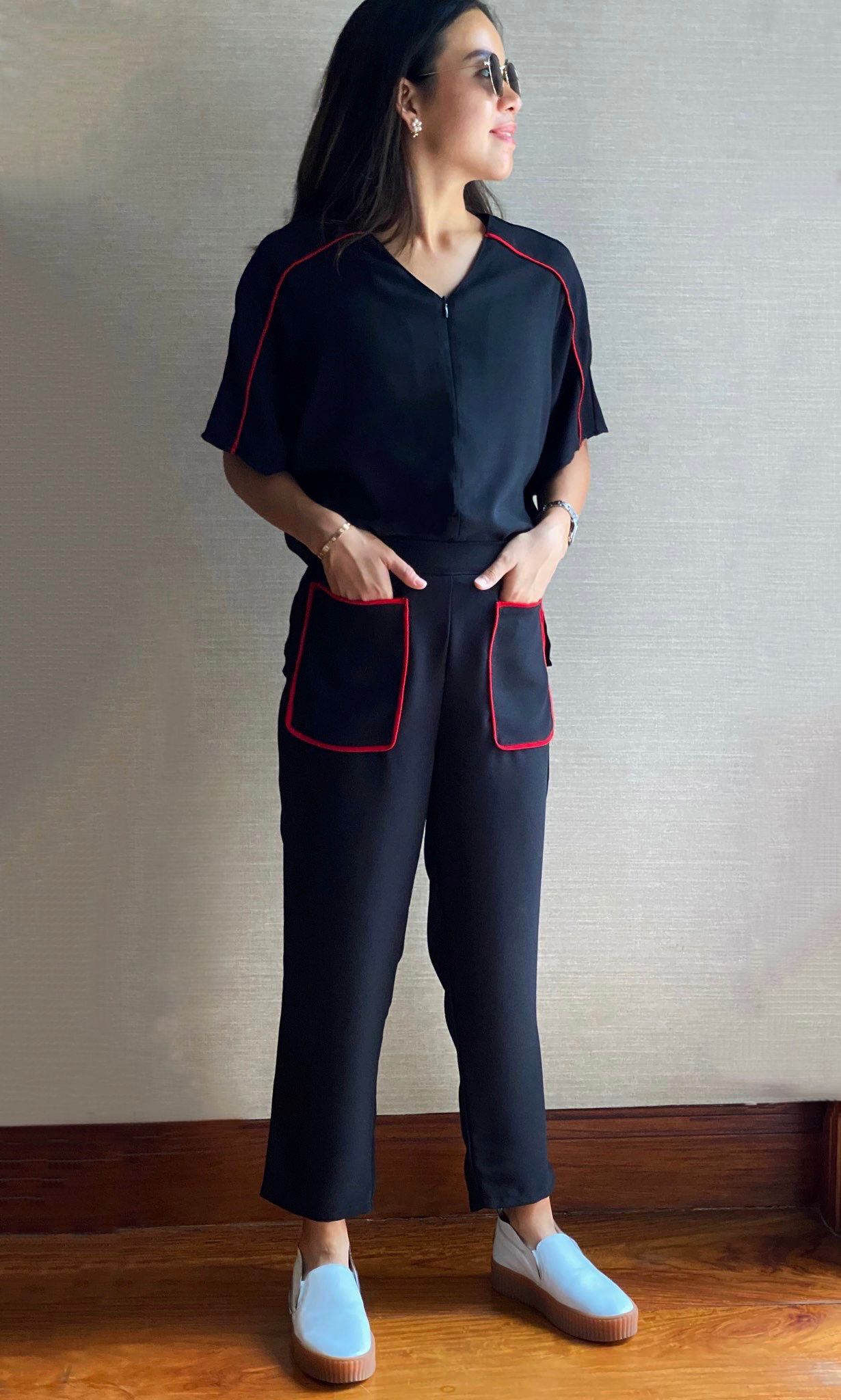 Ashley Piping Tapered Pants