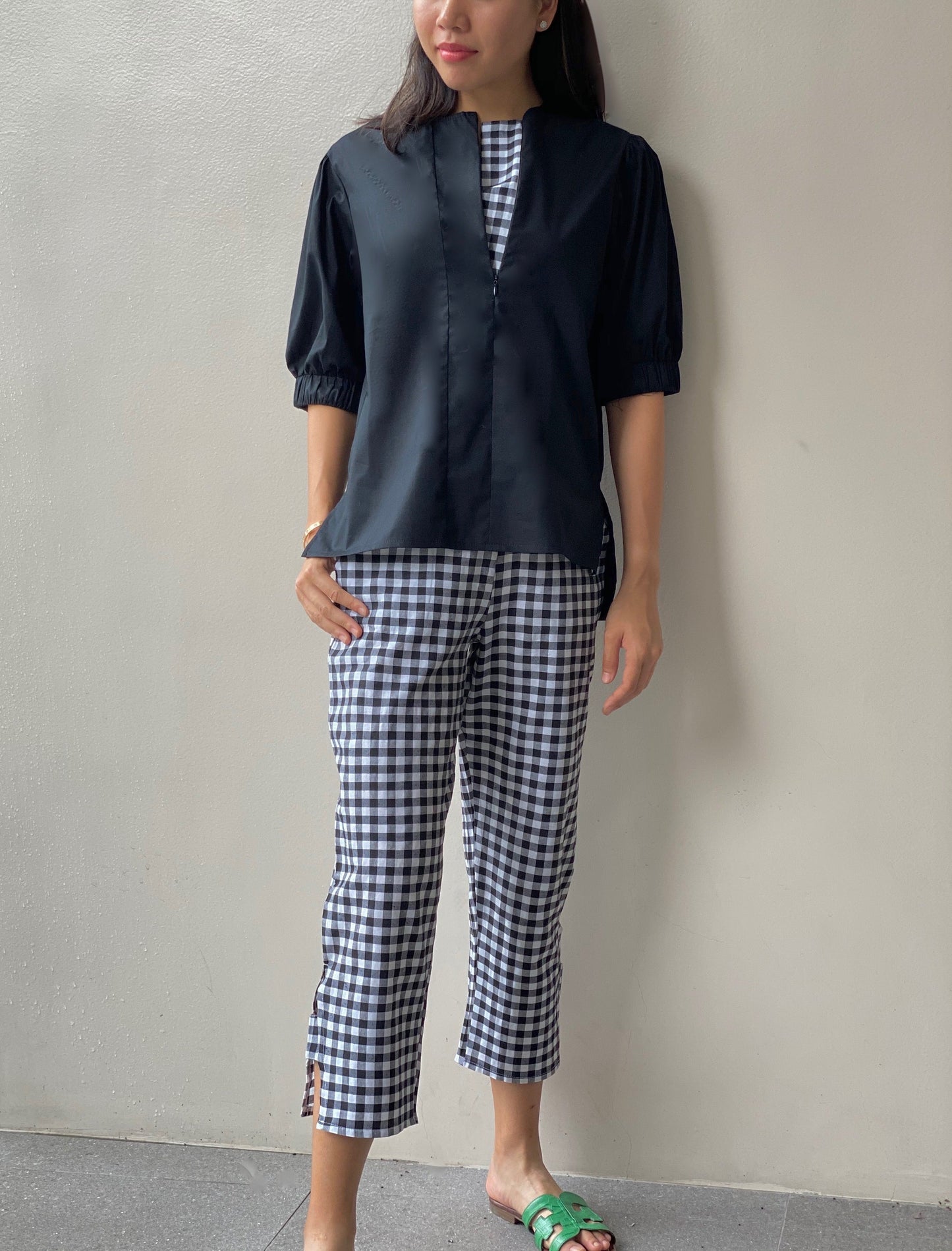 Rica Inverted V-hem Tapered Pants