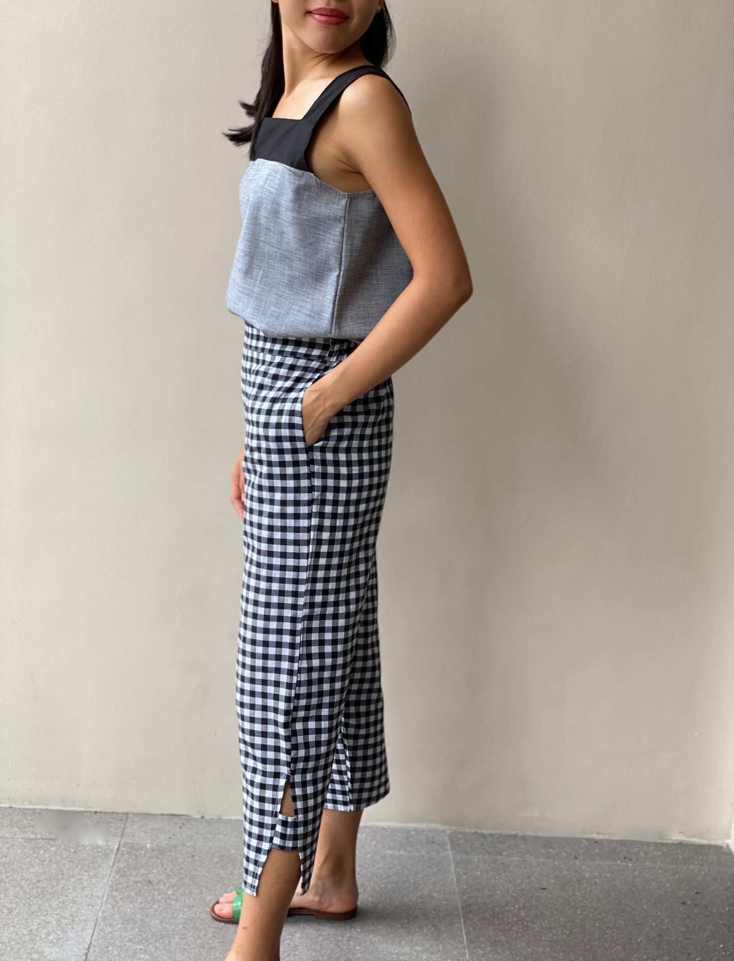 Rica Inverted V-hem Tapered Pants