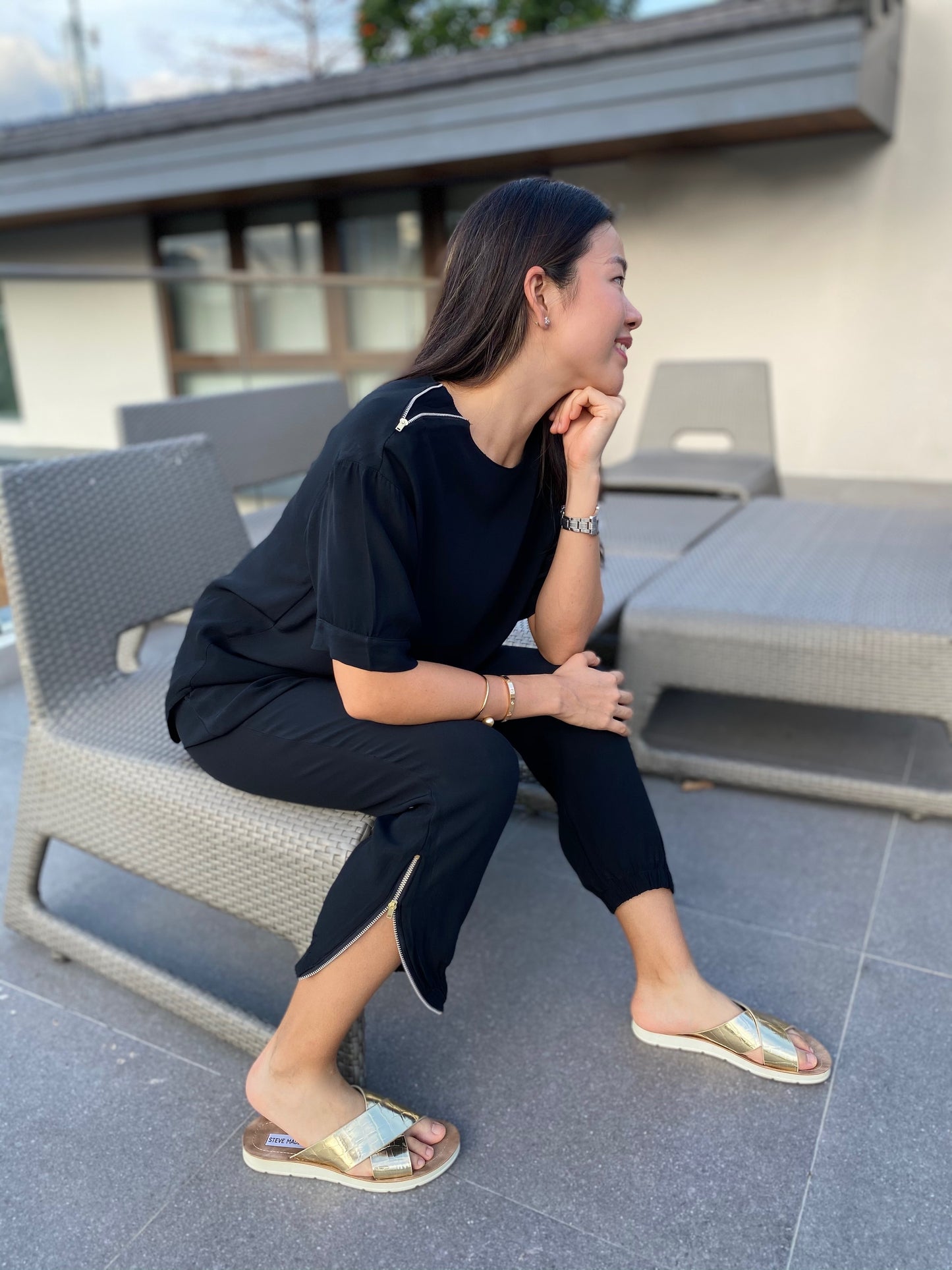 Mikaela Zipper Accent Pants