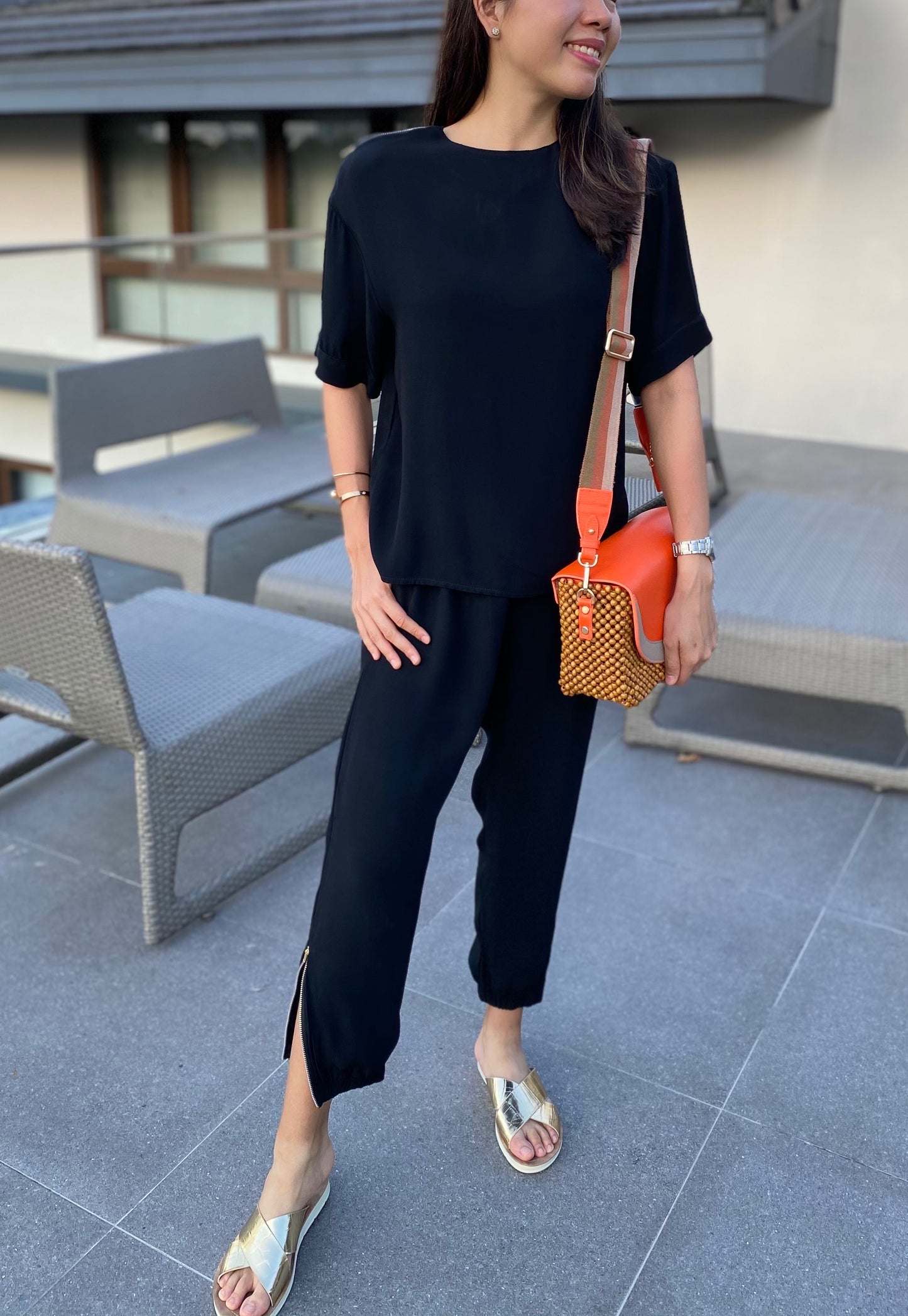 Mikaela Zipper Accent Pants