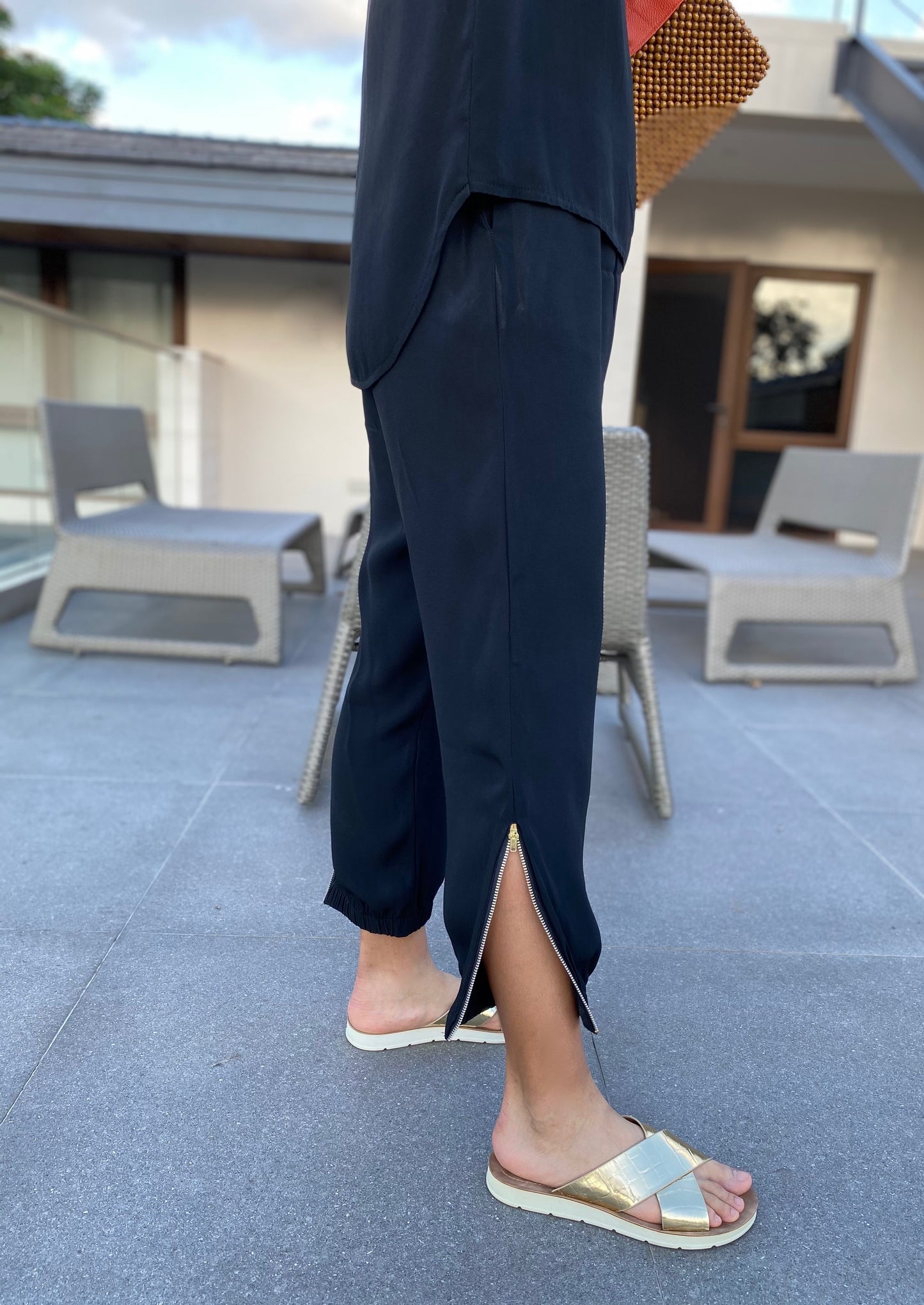 Mikaela Zipper Accent Pants