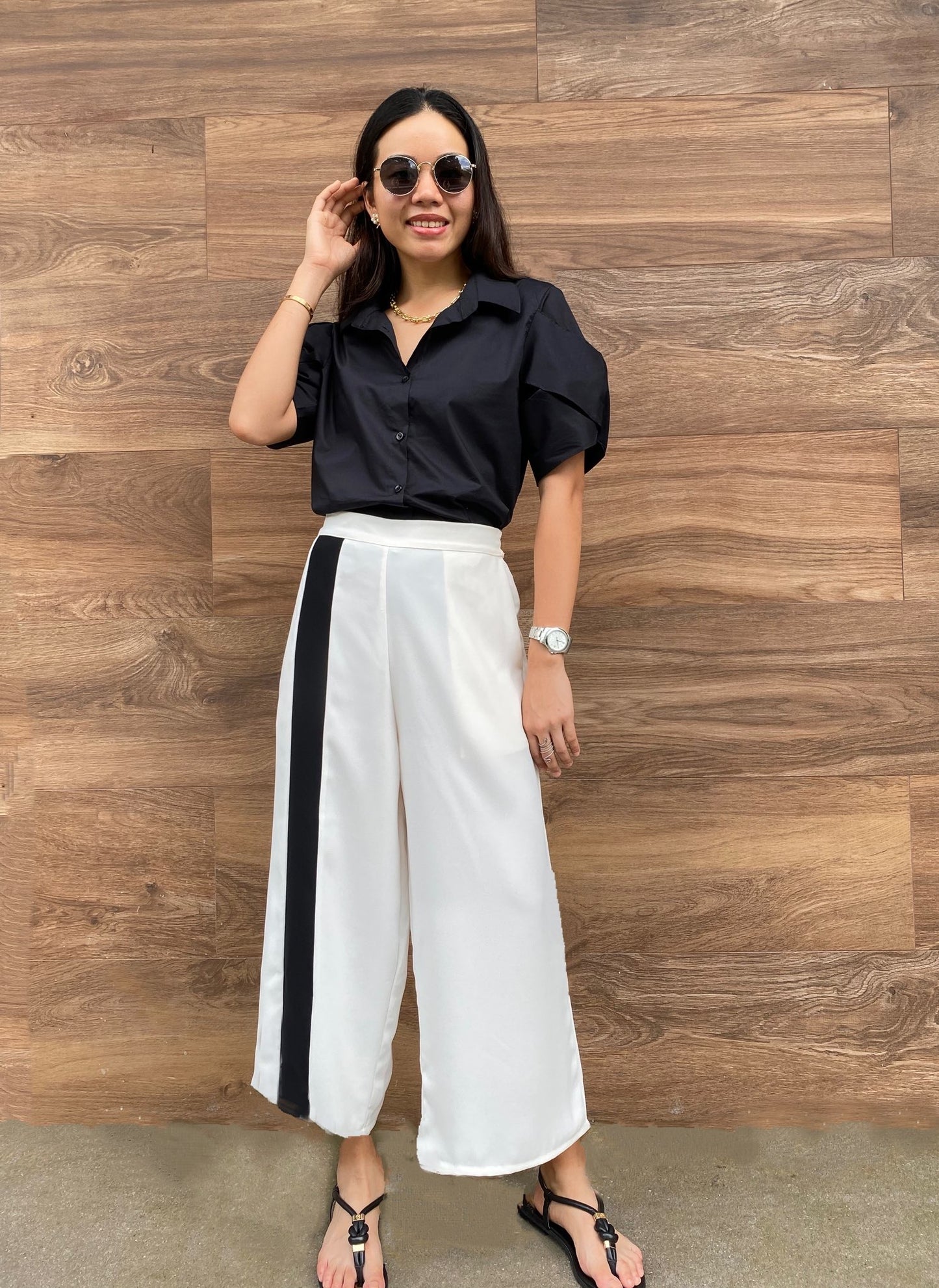 Marga Weave Sleeve Top