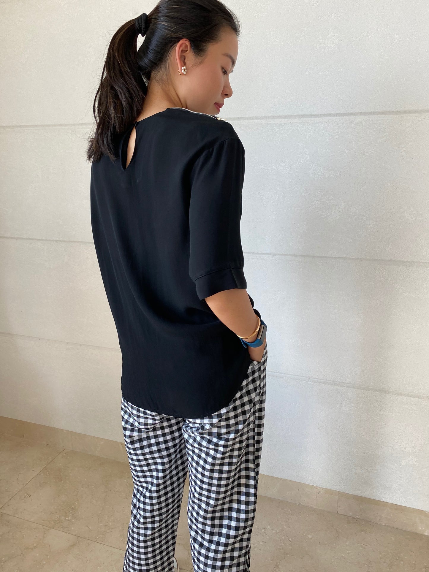 Mikaela Zipper Accent Top