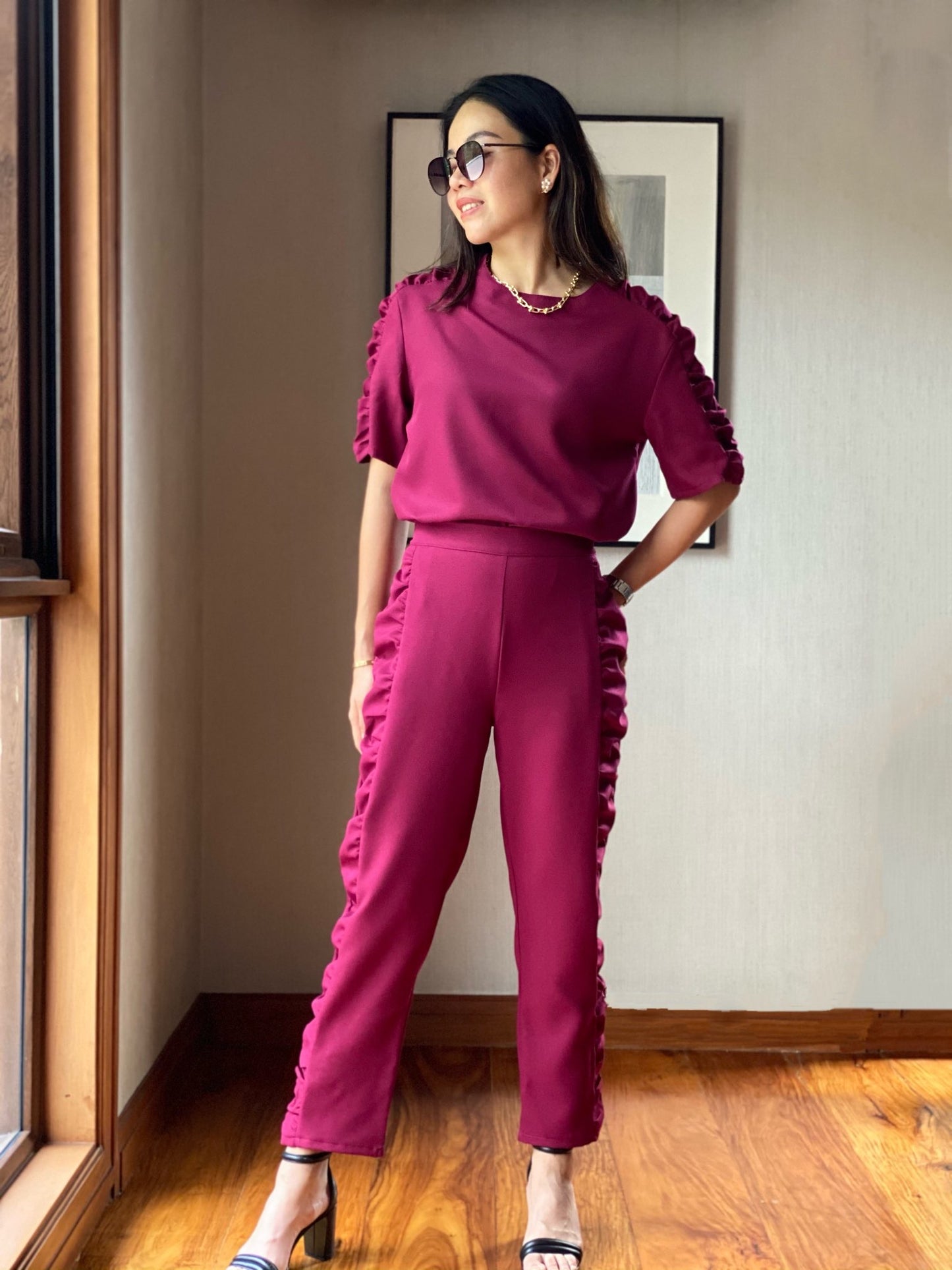 Veronica Shirred Tapered Pants