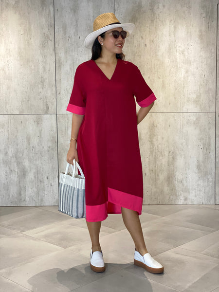 Stacy Asymmetrical Panel Dress (Sash Included)