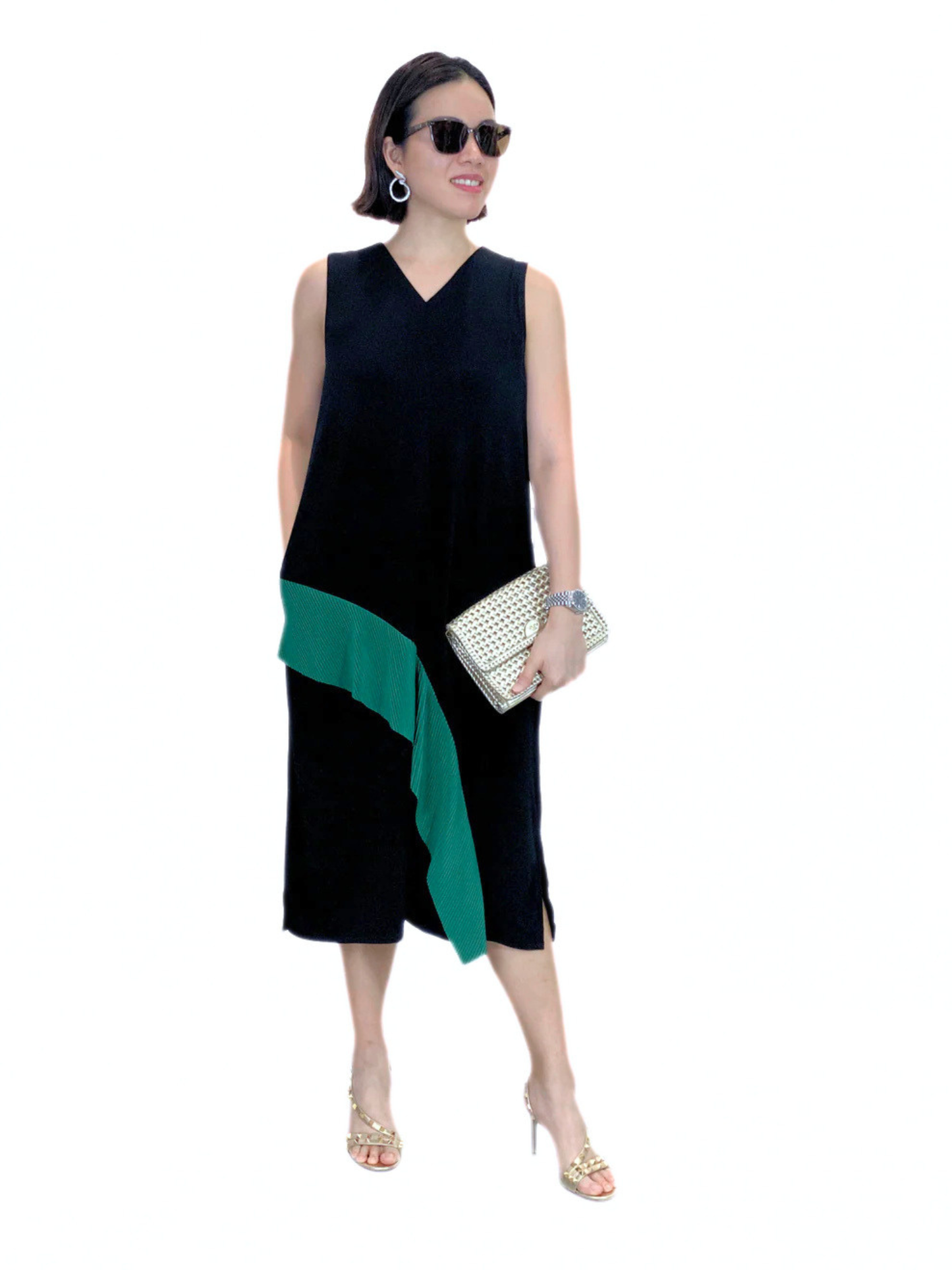 Athena Pleated Accent Dress