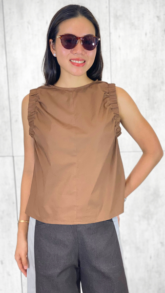 Eliza Elasticized Accent Top