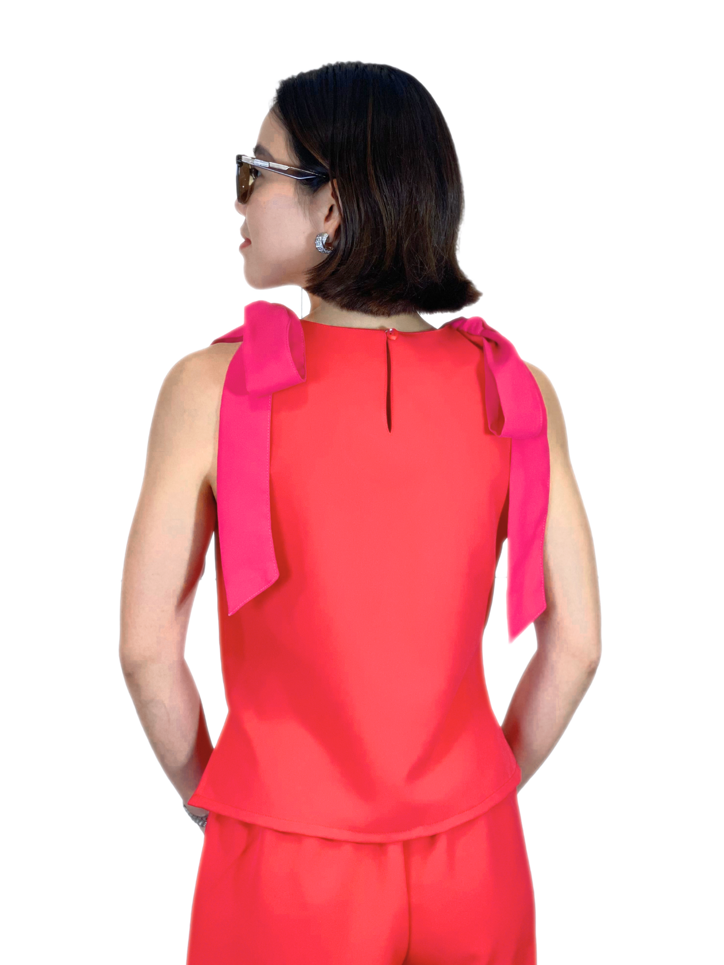 Finley Sleeveless Ribbon Accent Top