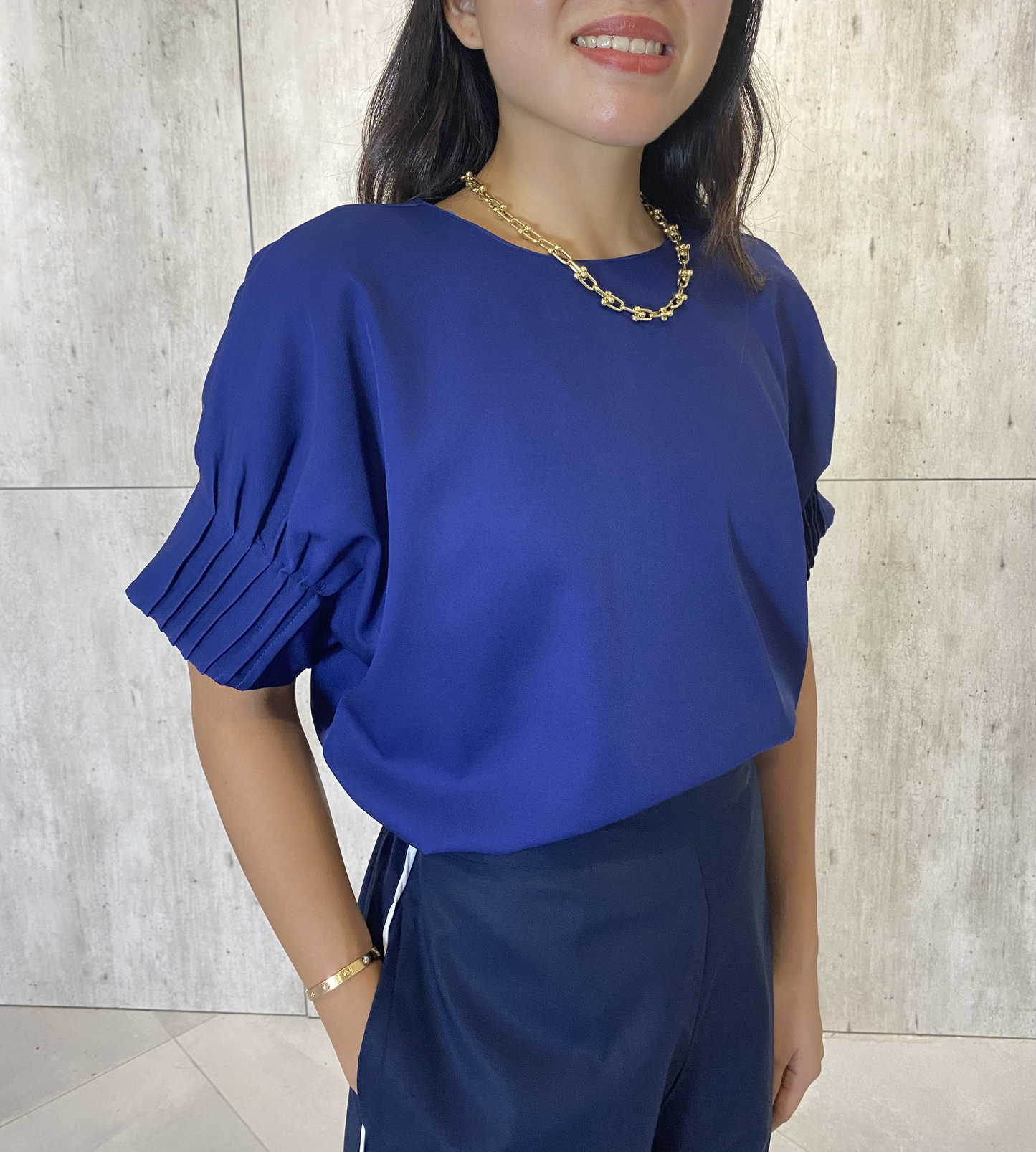 Natalie Pleated Sleeve Top