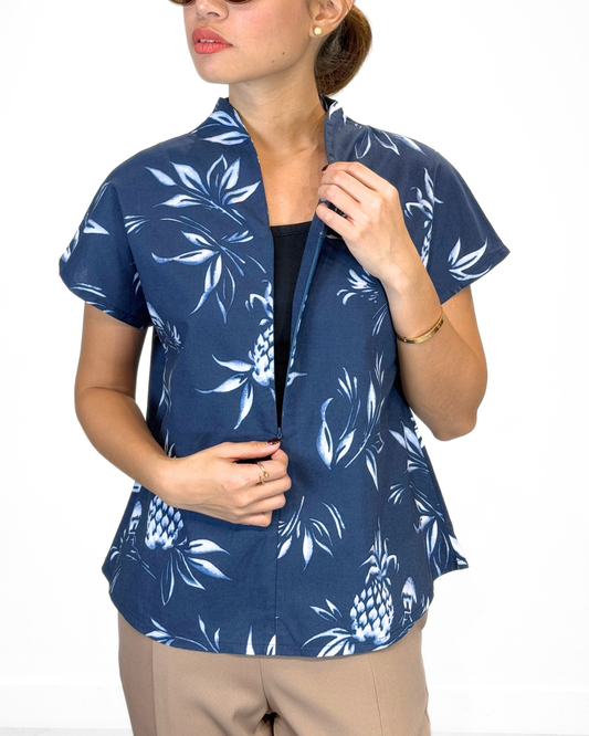 Lara (Plus Size) Zipper Polo Top