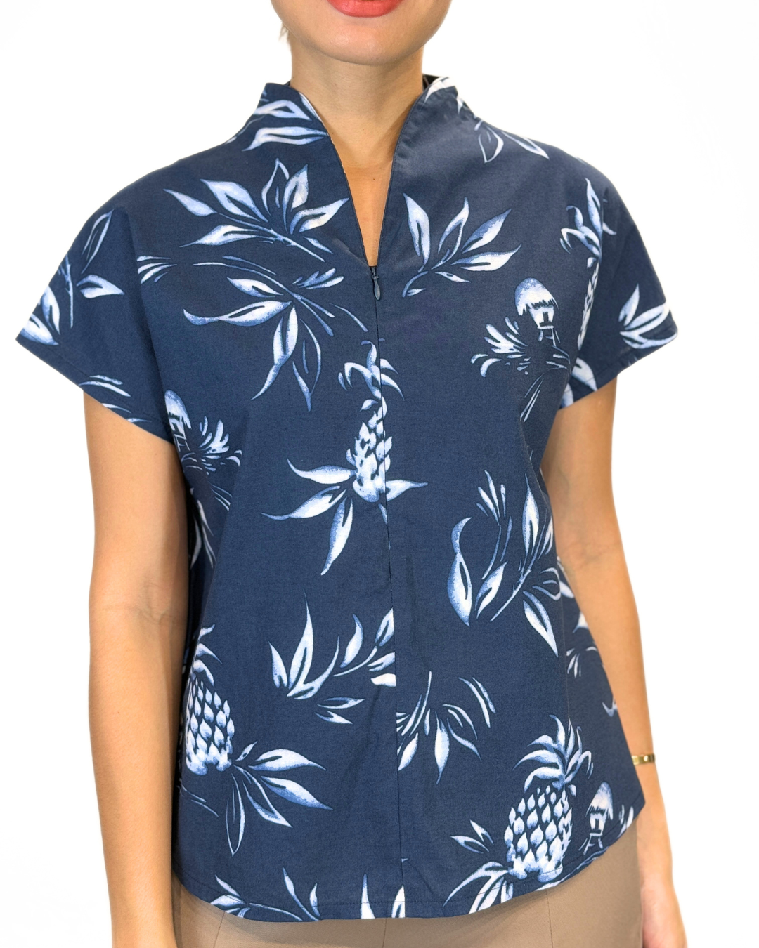 Lara (Plus Size) Zipper Polo Top