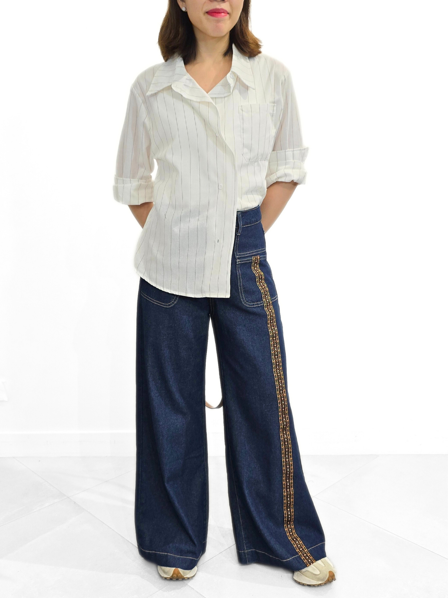 Elise Flap Accent Polo Top