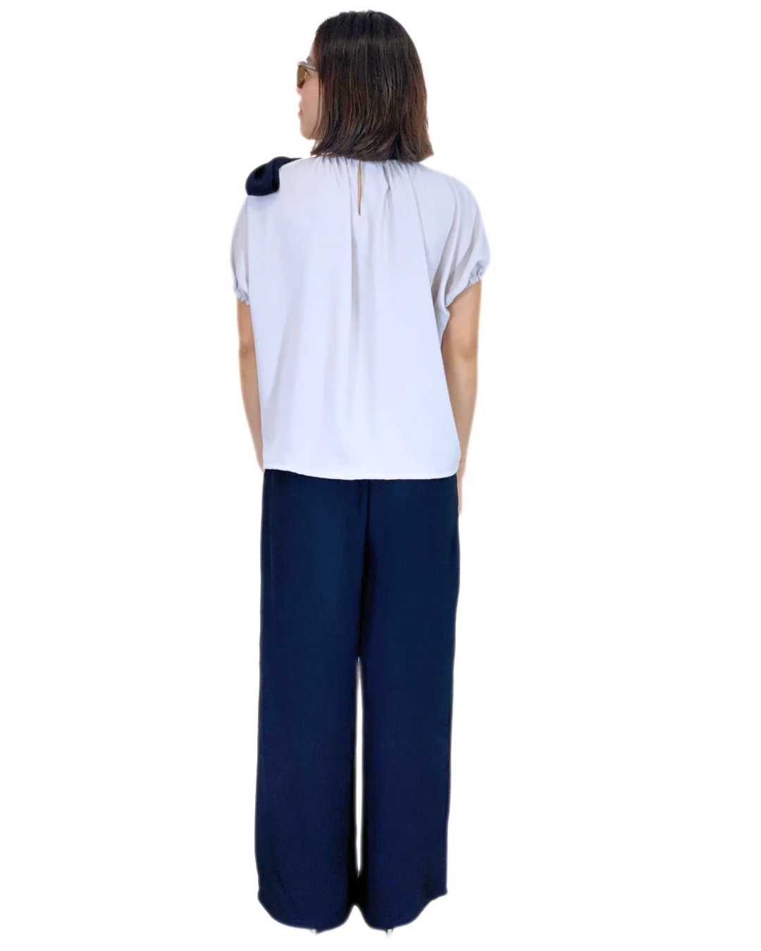 Finley (Plus Size) Ribbon Accent Top